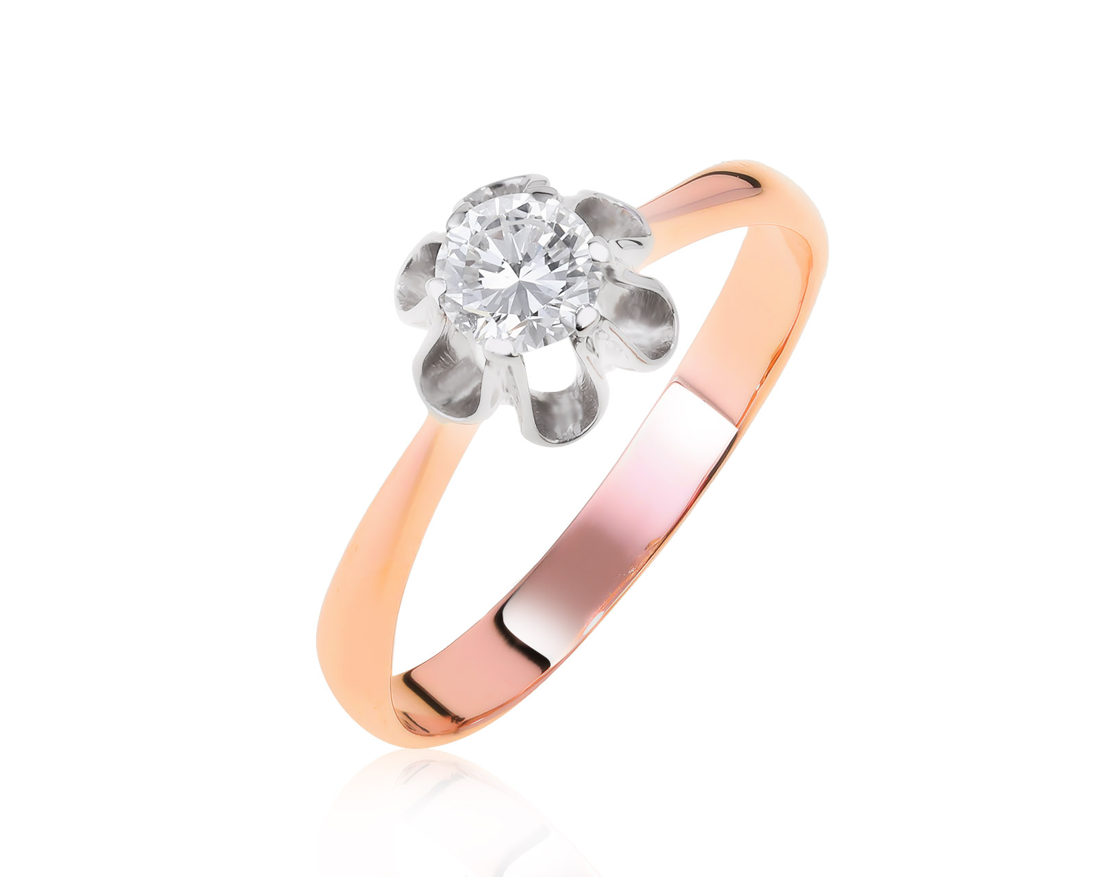 Винтажное золотое кольцо с бриллиантом 0.36ct СССР 240122/15