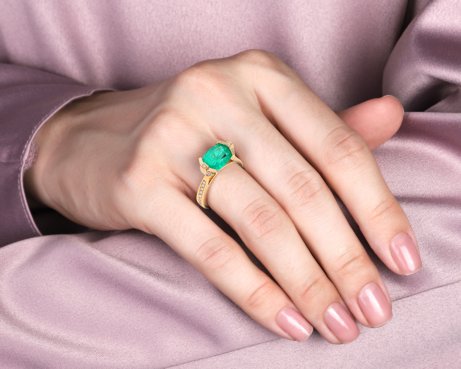 Золотое кольцо с изумрудом Замбия 3.06ct Evgeny Matveev