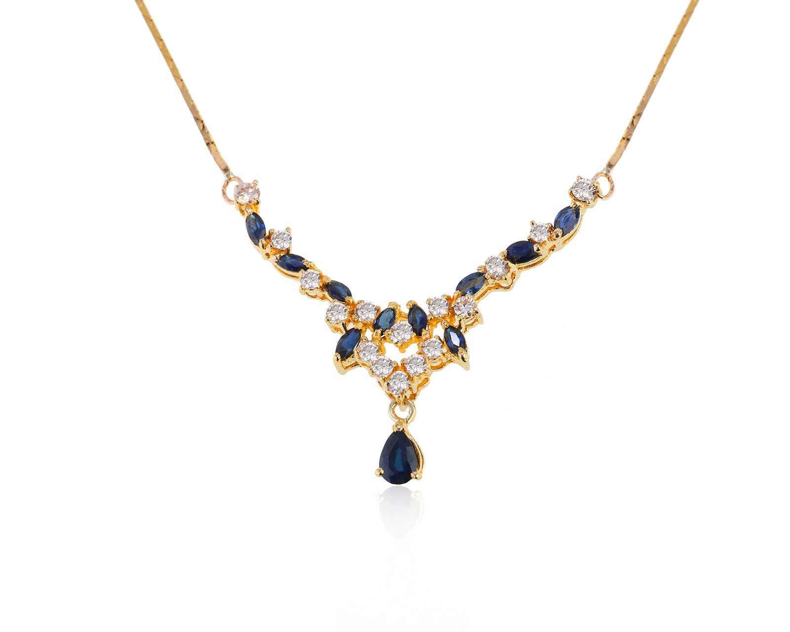 Изысканное золотое колье с сапфирами 1.89ct 280322/5