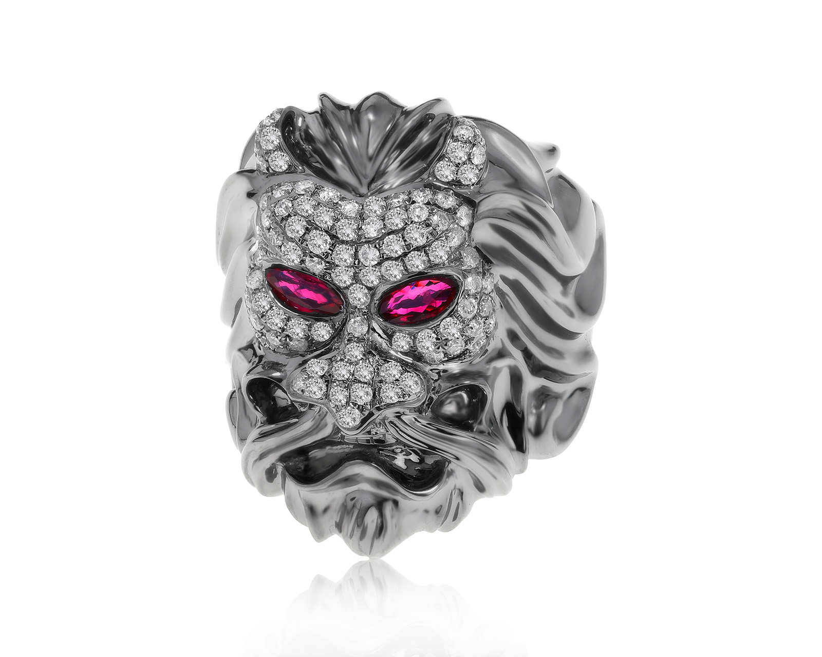 Стильное золотое кольцо с рубинами 0.45ct 300322/11