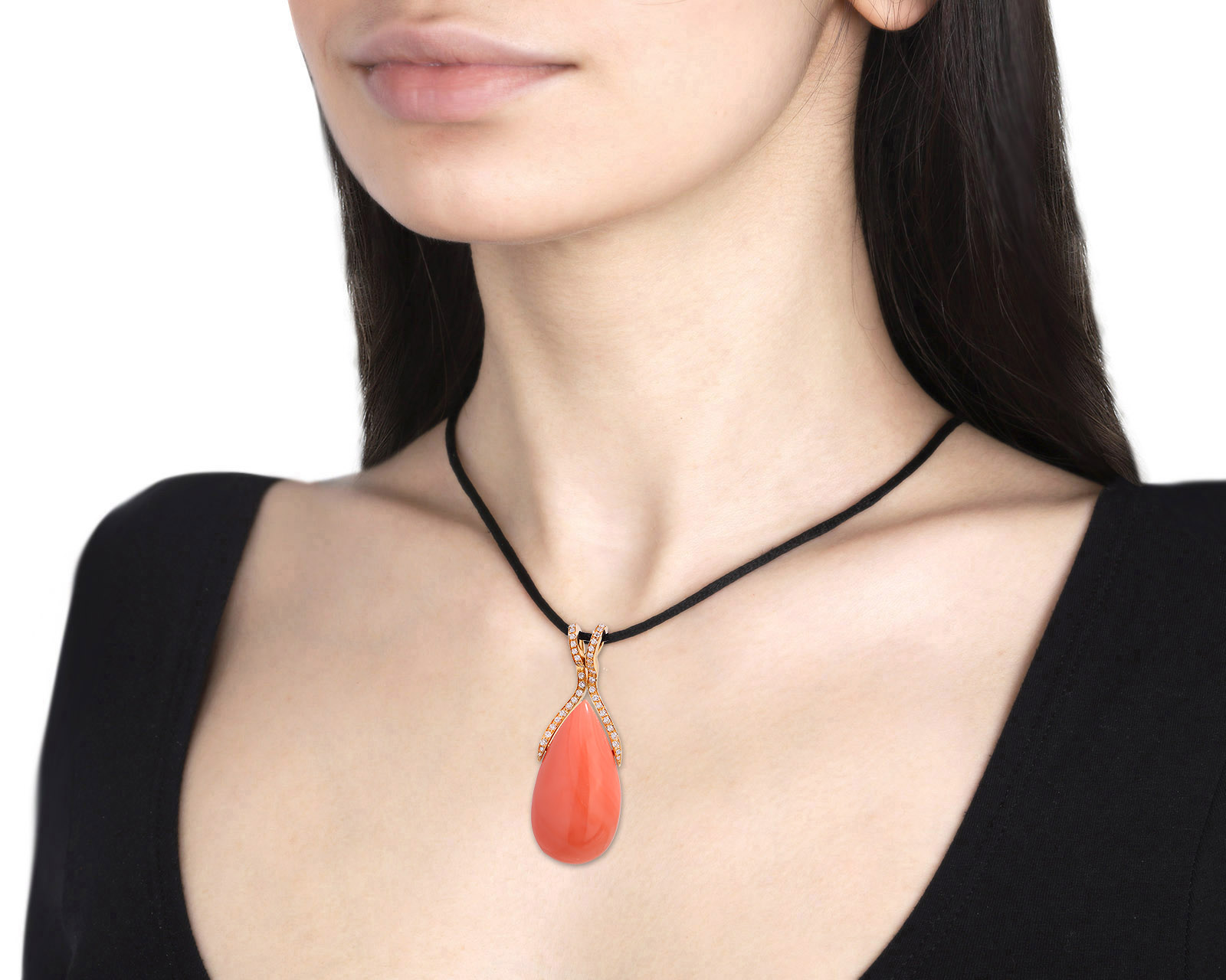 Оригинальный золотой кулон с кораллом 67.20ct Wiemann Willy