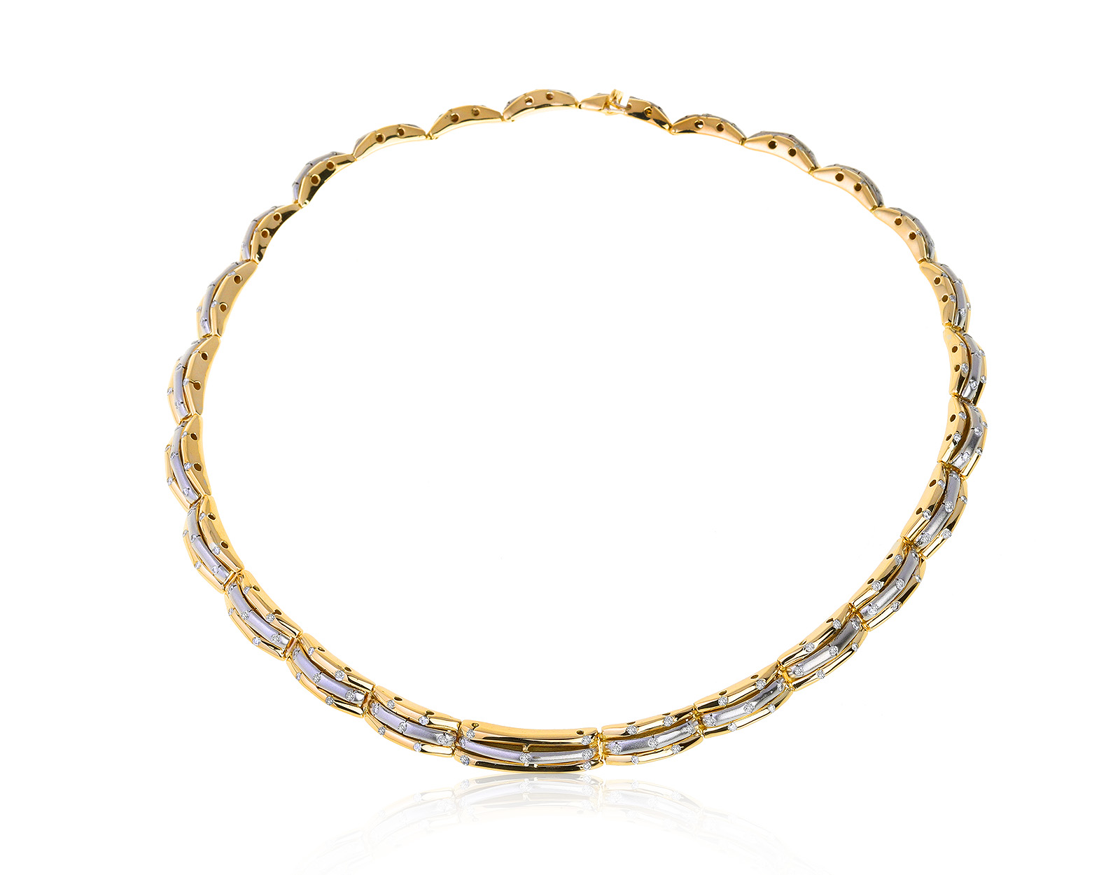 Стильное золотое колье с бриллиантами 3.30ct 310521/5