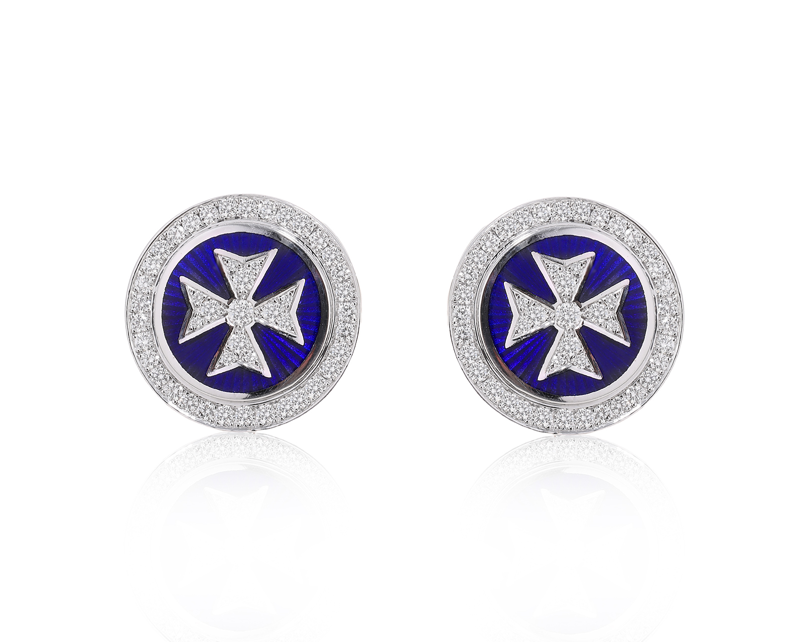 Оригинальные золотые запонки с бриллиантами 1.30ct Faberge 060525/9