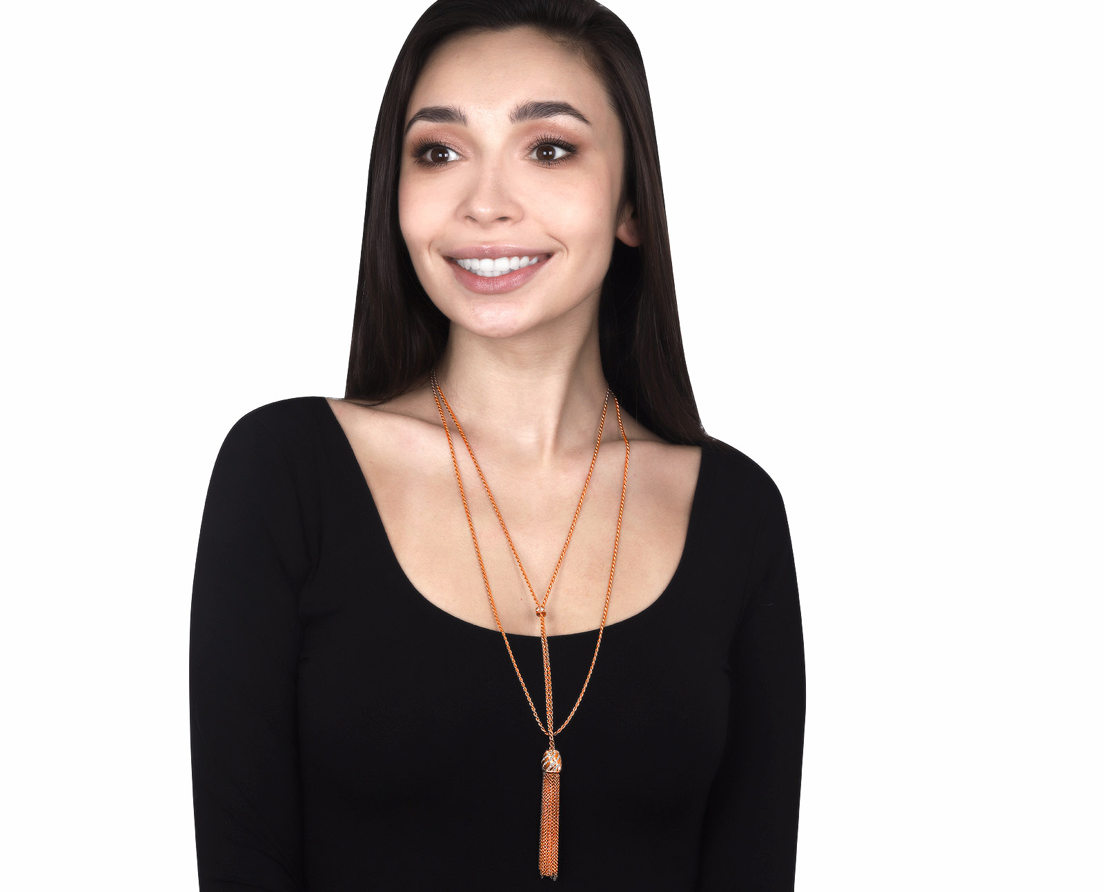 Оригинальное золотое колье с бриллиантами 0.80ct Damiani Tassel