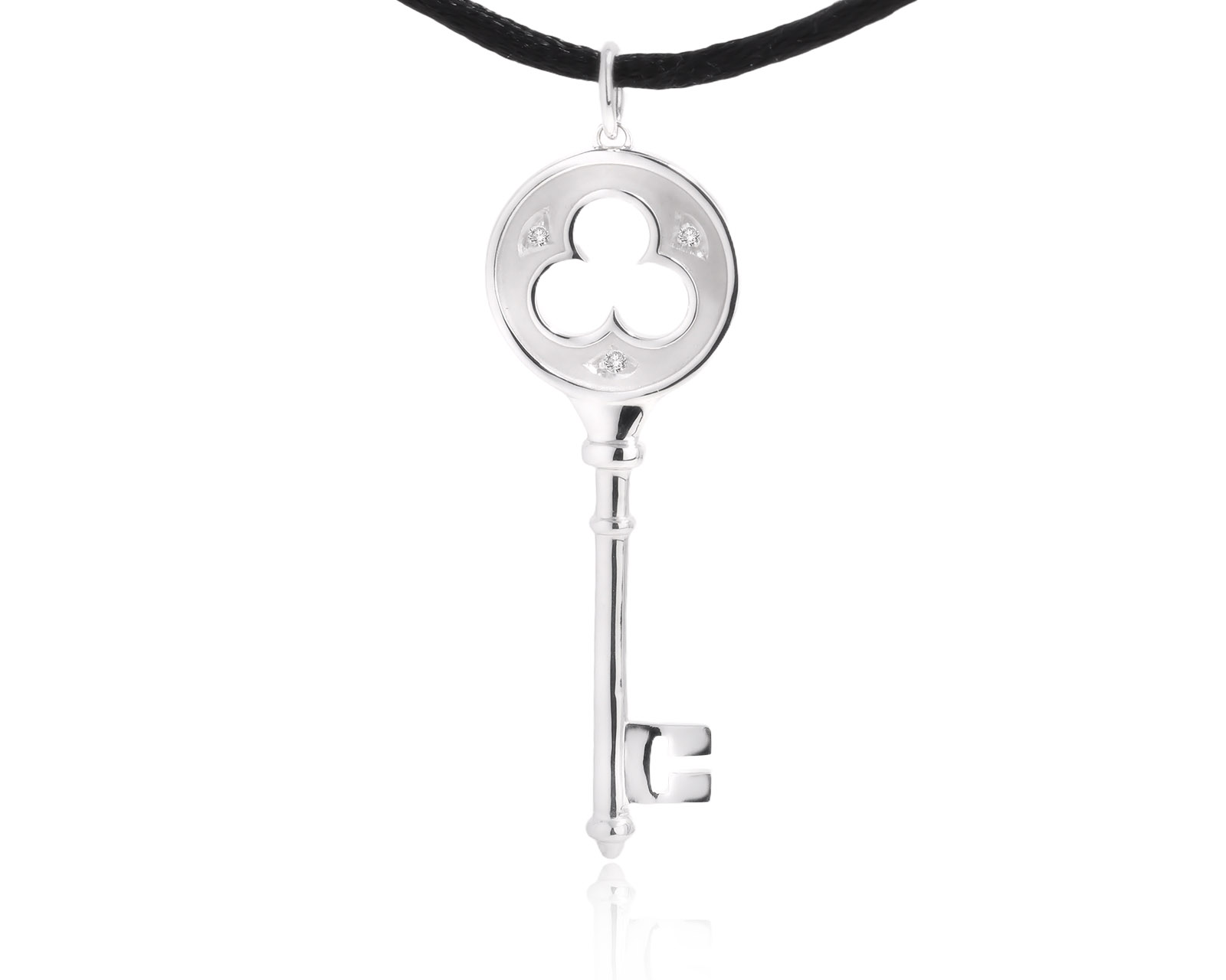 Оригинальный золотой кулон с бриллиантами 0.03ct Tiffany&Co Key