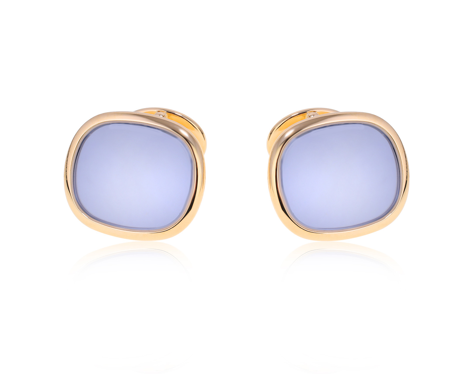 Оригинальные золотые запонки с сапфировым стеклом 2.50ct Patek Philippe Ellipse 091024/7