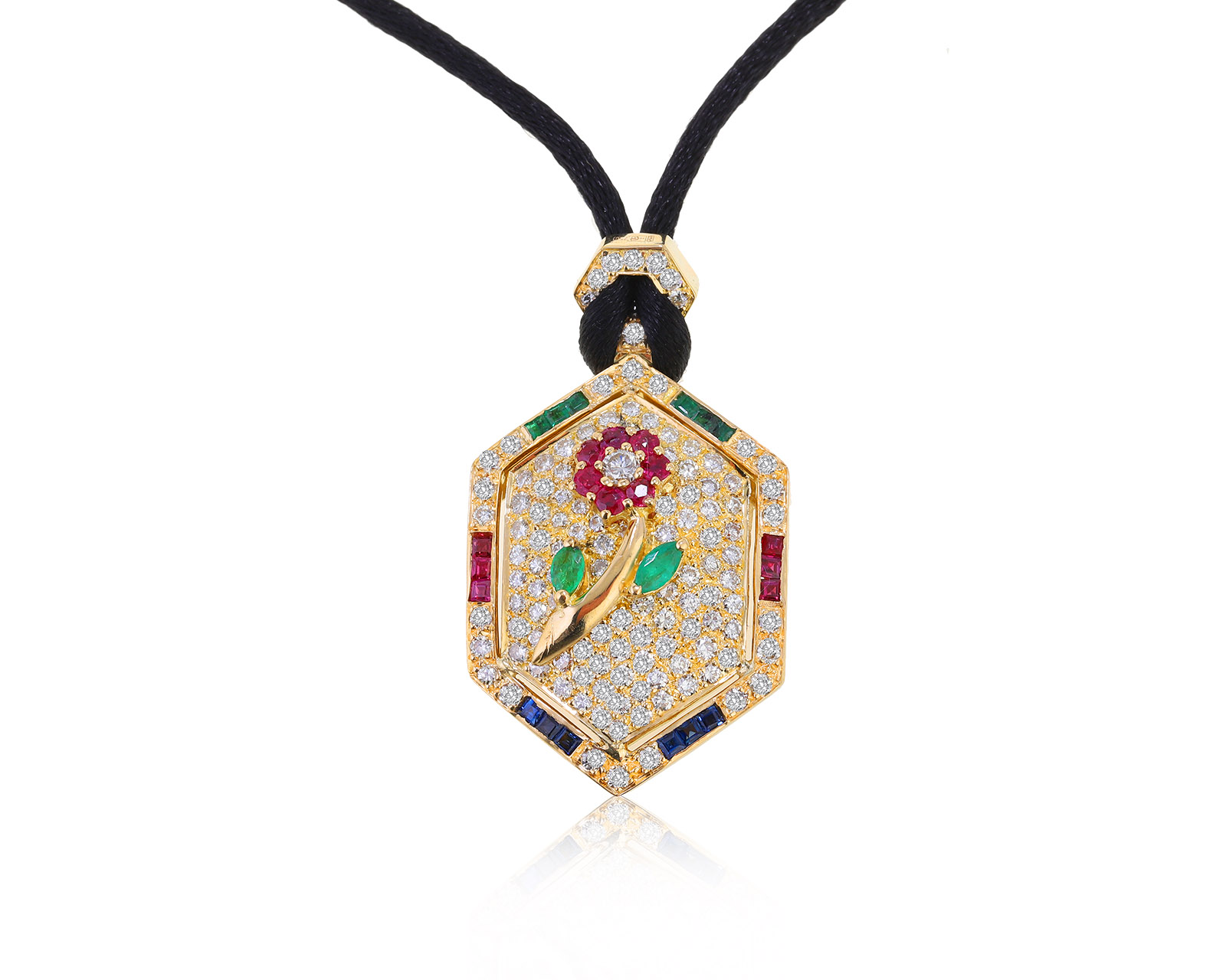 Прекрасный золотой кулон с бриллиантами 1.52ct 281020/1