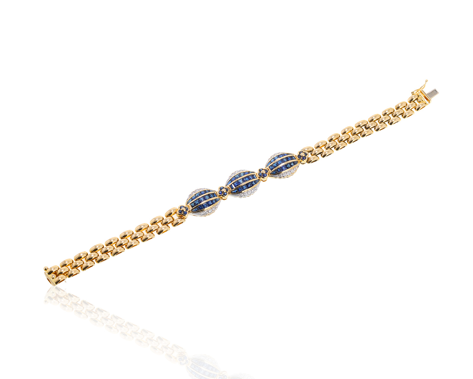 Оригинальный золотой браслет с сапфирами 4.36ct Tecnigold 290722/4