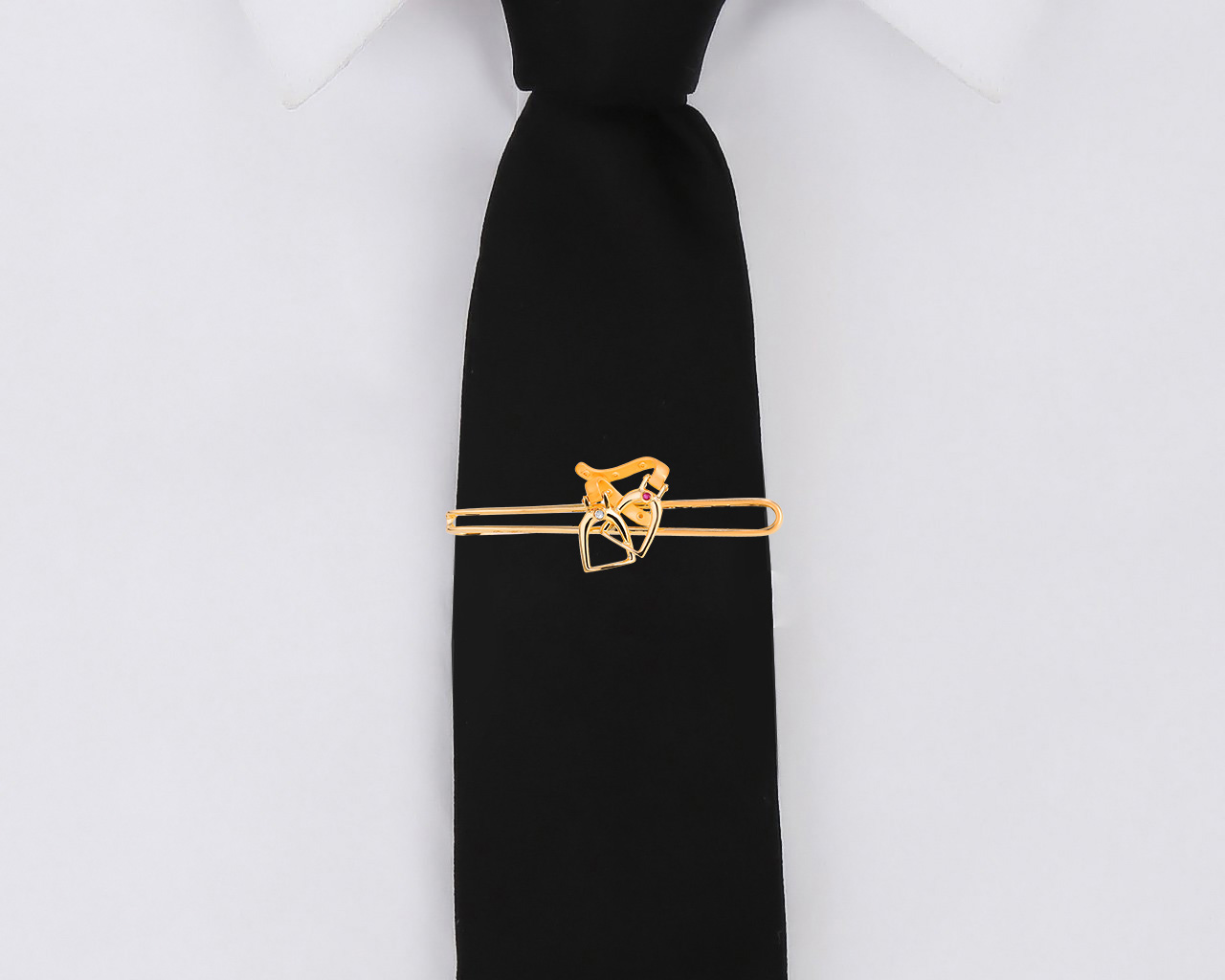 Оригинальный золотой зажим для галстука Carrera y Carrera Ecuestre