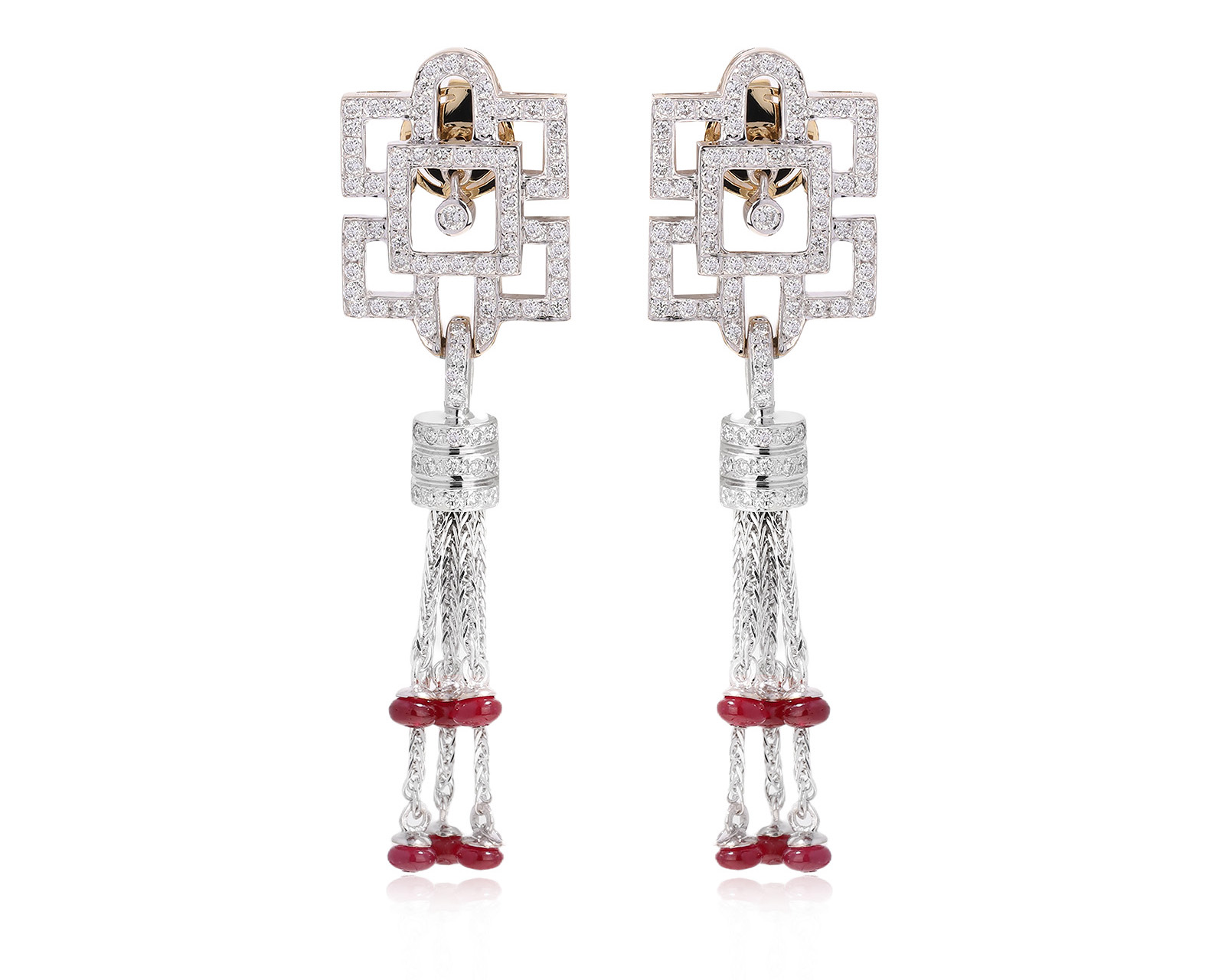 Золотые серьги с сапфирами 1.08ct и бриллиантами 0.90ct