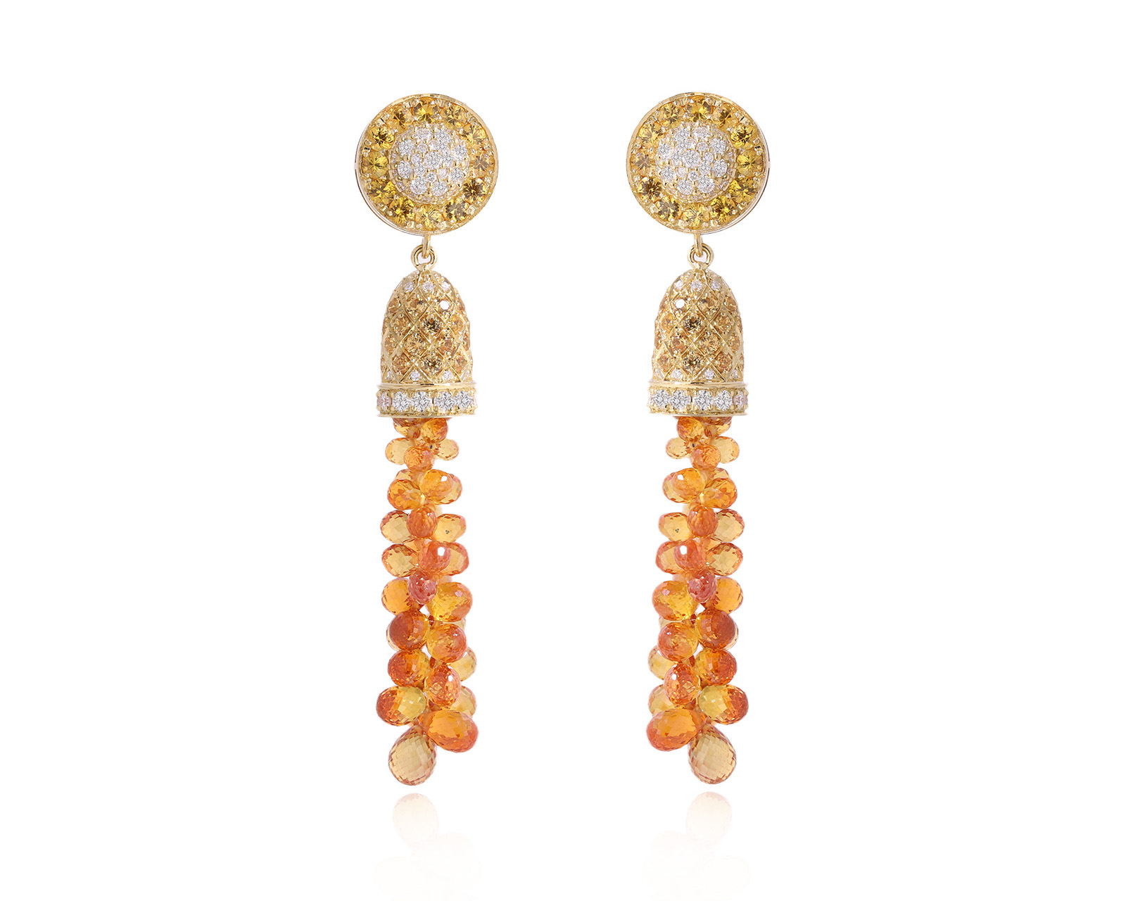 Золотые серьги с сапфирами 46.06ct и бриллиантами 1.81ct Evgeny Matveev 250825/Б134