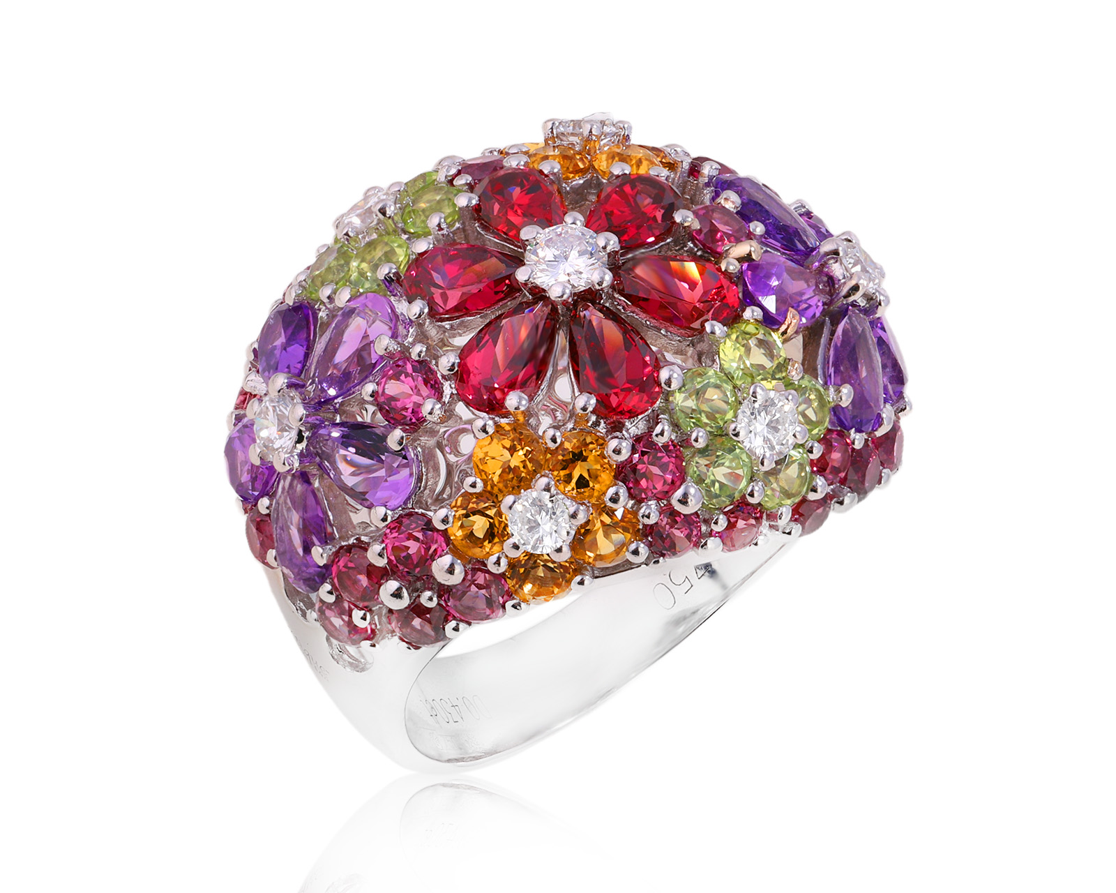 Оригинальное золотое кольцо с цветными камнями 6.50ct Gemtique 300525/8