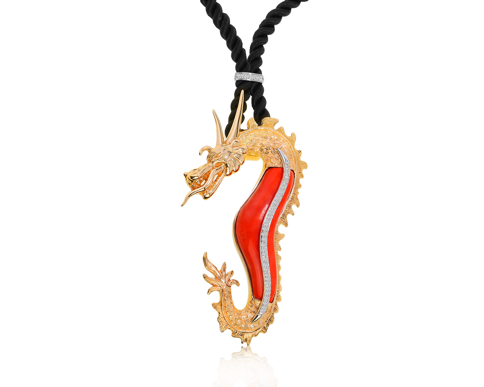 Эстетичный золотой кулон с кораллом 120721/4