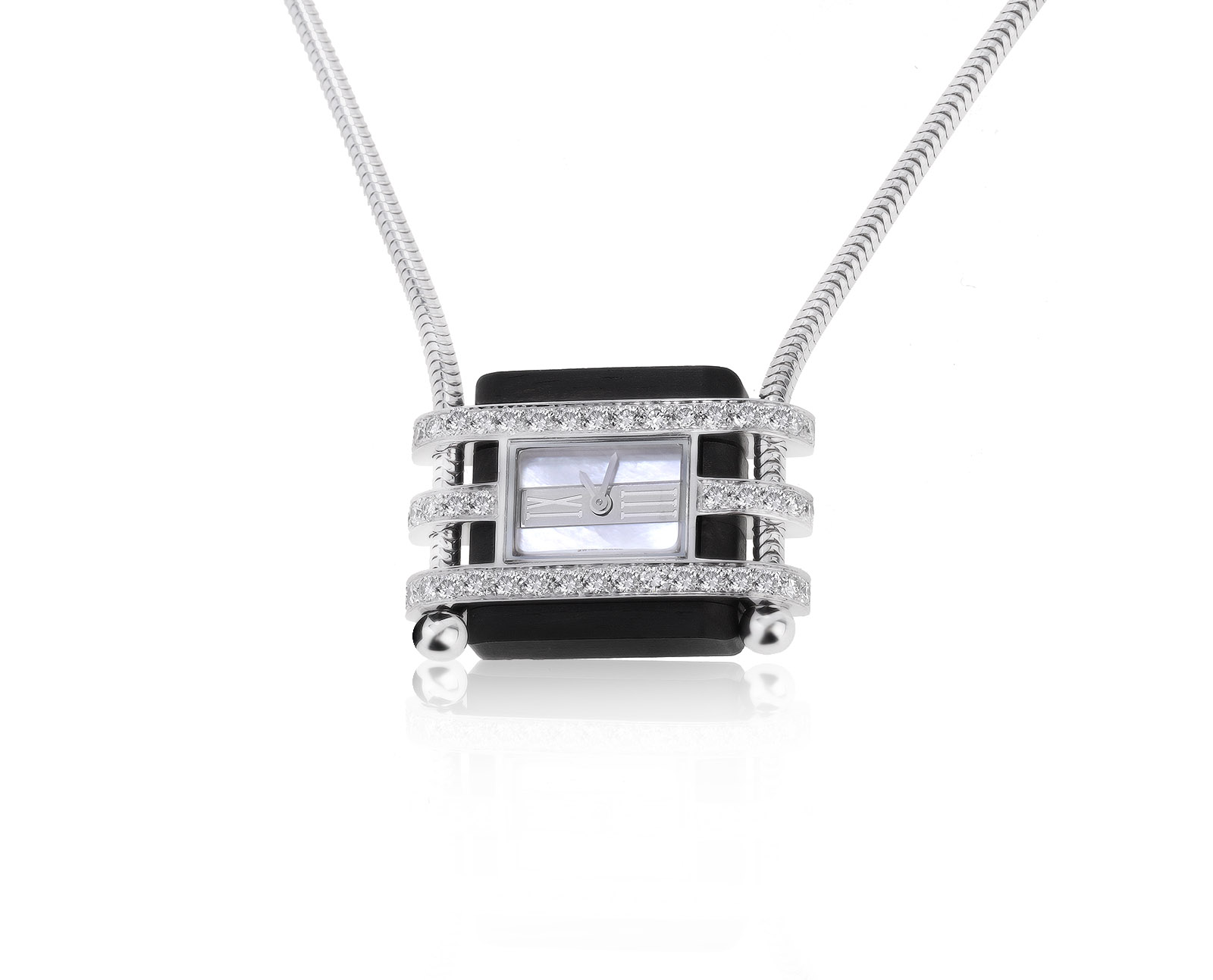 Оригинальный золотой кулон-часы с бриллиантами 1.38ct Van Cleef & Arpels 100921/КМ4