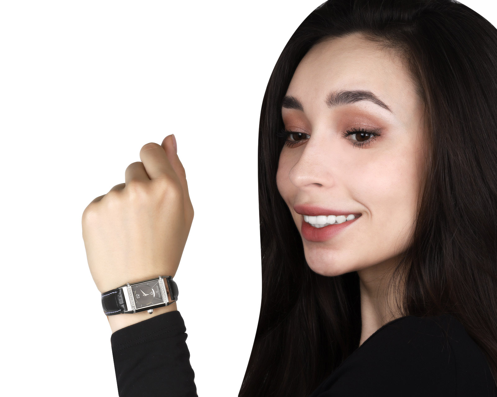 Оригинальные стальные часы c бриллиантами 0.38ct Jaeger-LeCoultre Reverso Duetto