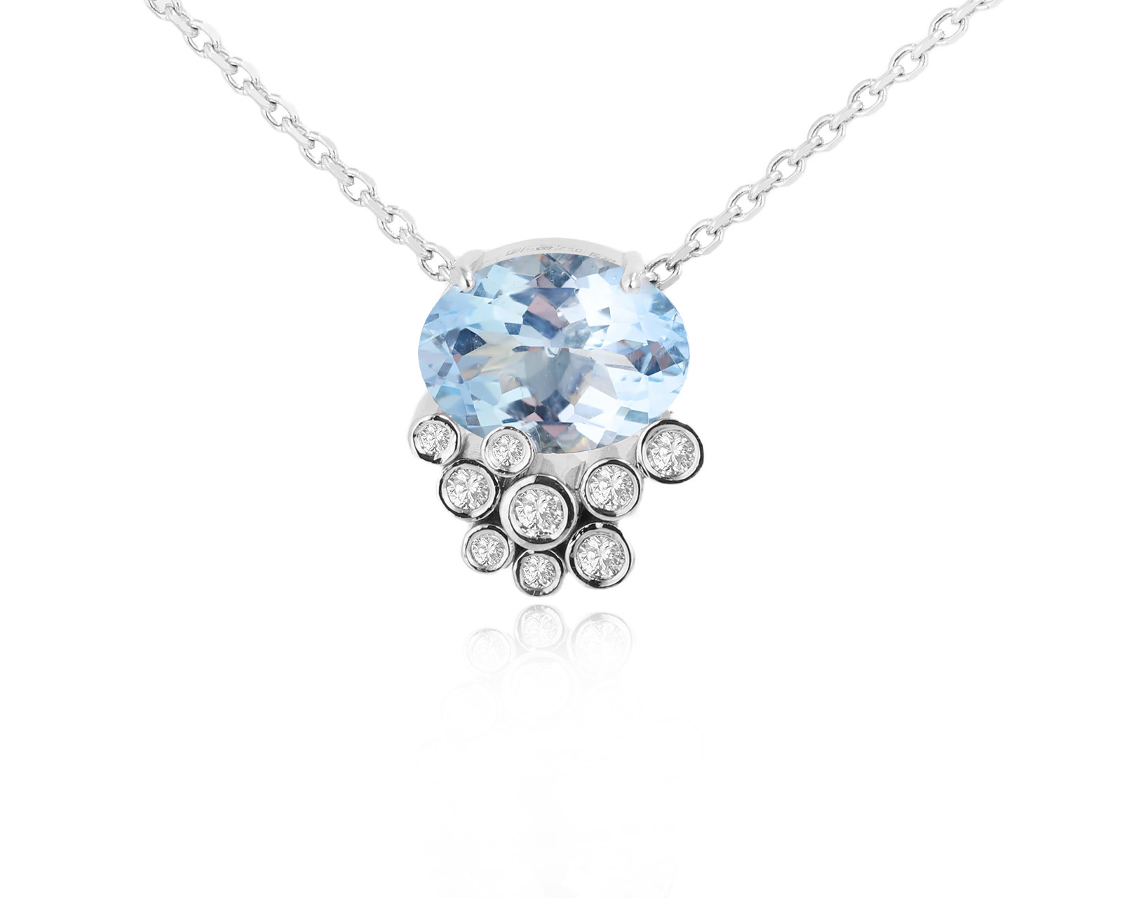 Золотое колье с аквамарином 1.51ct Evgeny Matveev 021225/Б209