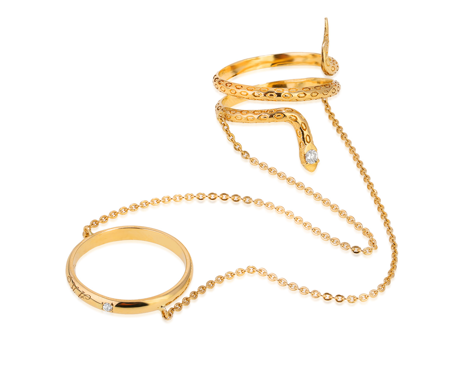 Оригинальное золотое кольцо с бриллиантами 0.07ct Yana