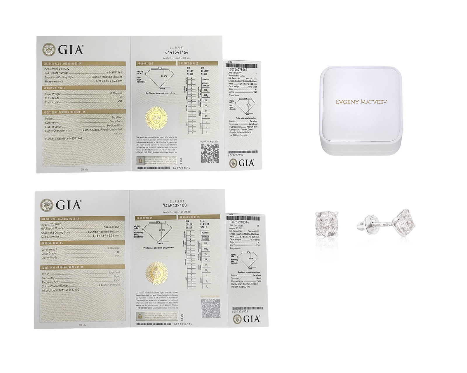 Золотые серьги с бриллиантами 1.40ct Evgeny Matveev