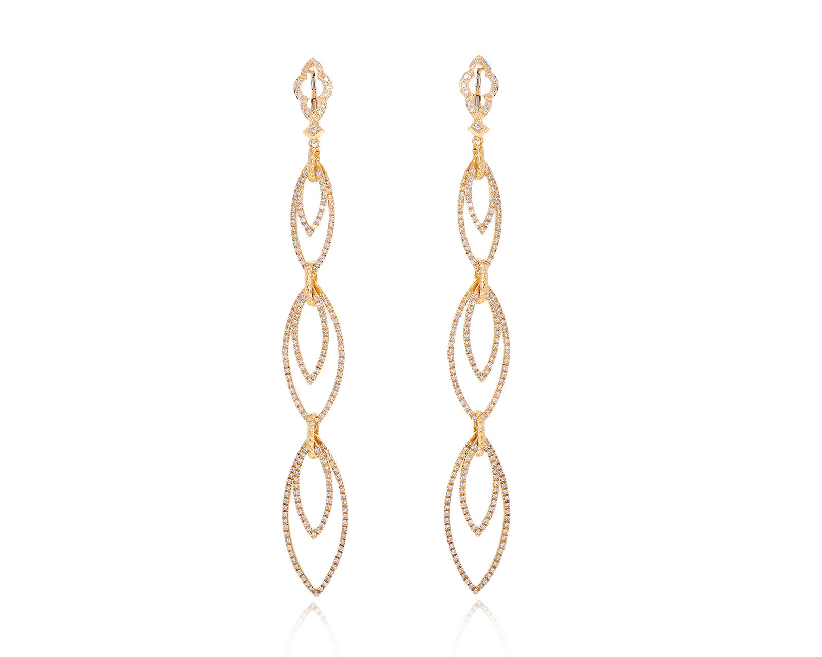 Оригинальные золотые серьги с бриллиантами 2.18ct Loree Rodkin 280725/13