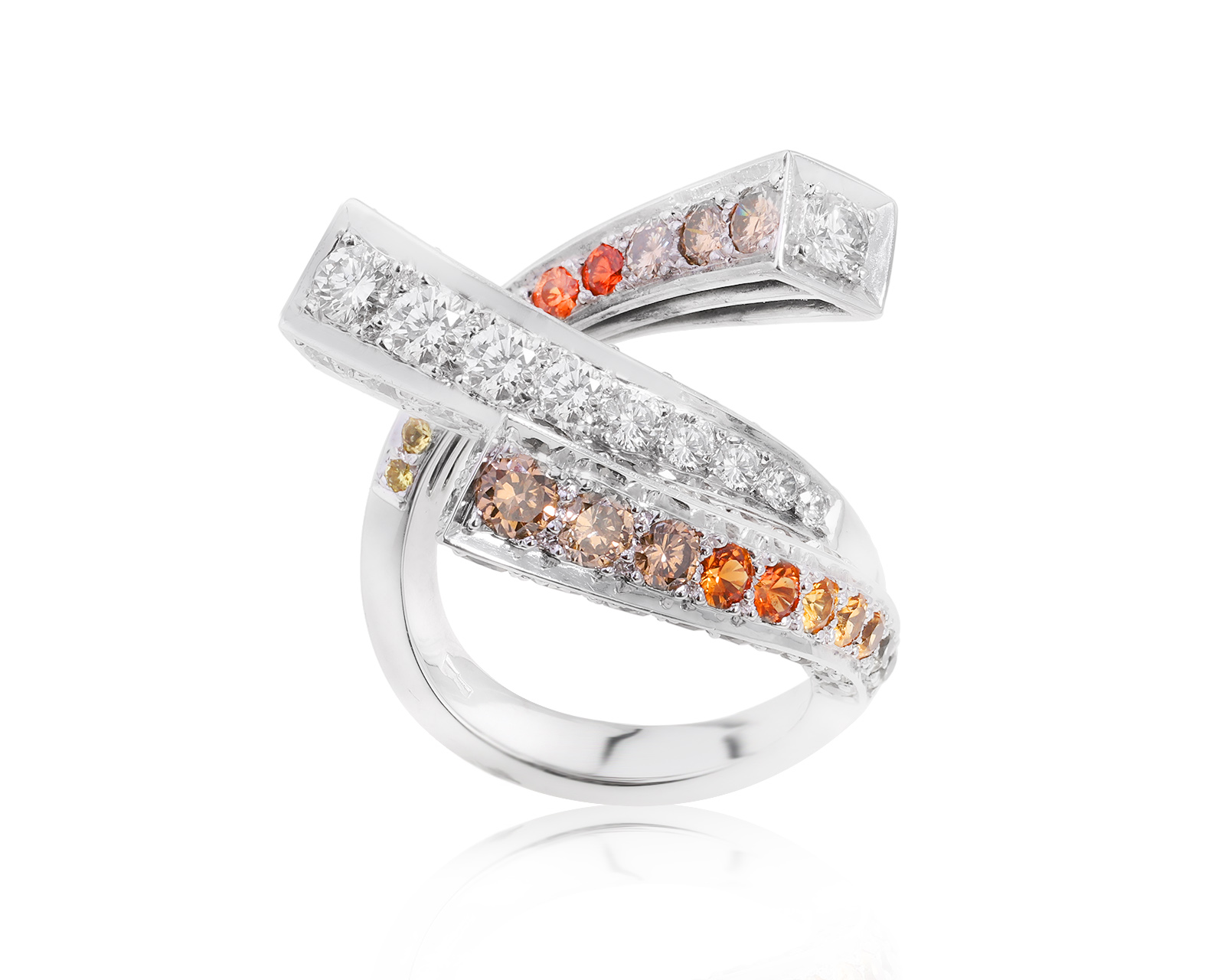 Золотое кольцо с сапфирами 1.77ct и бриллиантами 3.93ct