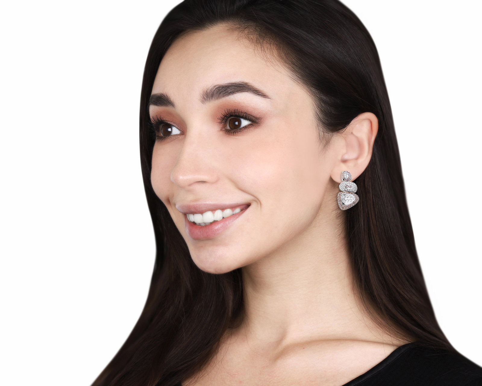 Оригинальные золотые серьги с бриллиантами 3.70ct Luca Carati