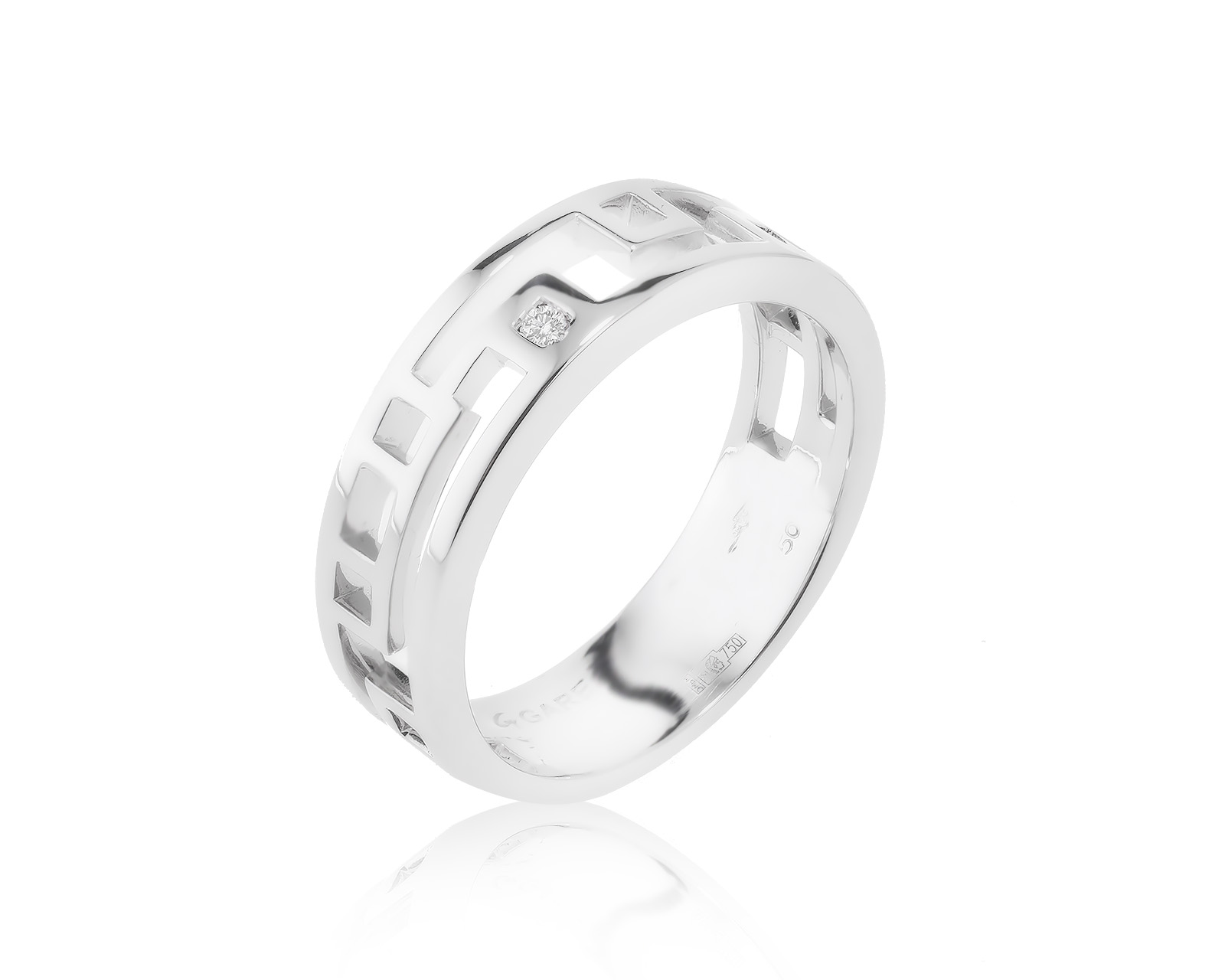 Оригинальное золотое кольцо с бриллиантом 0.03ct Garel 250723/1