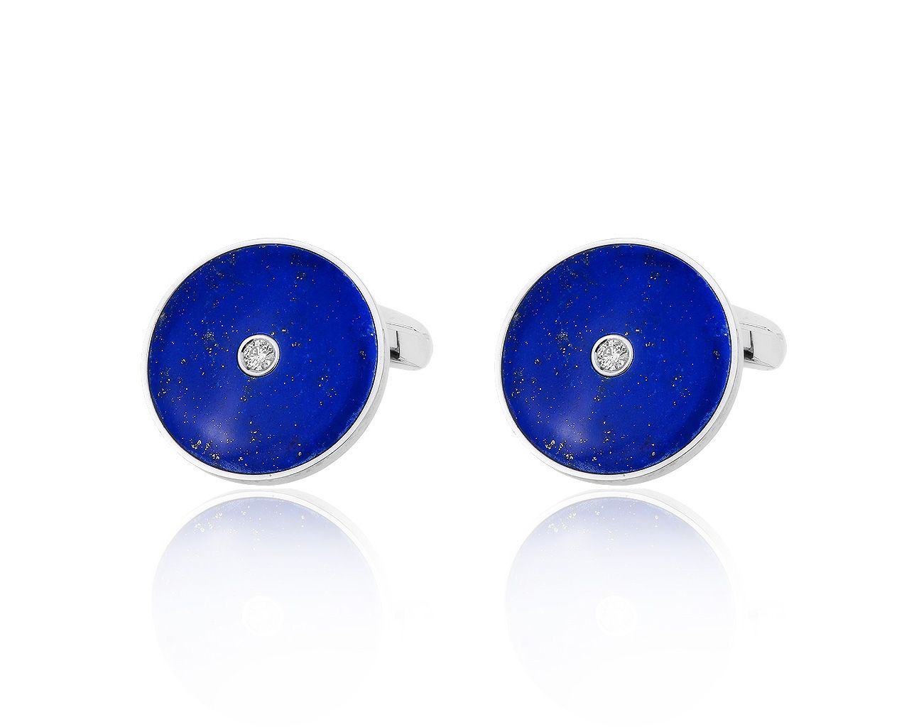 Оригинальные золотые запонки с бриллиантами 0.12ct Viktor Mayer 250916/1