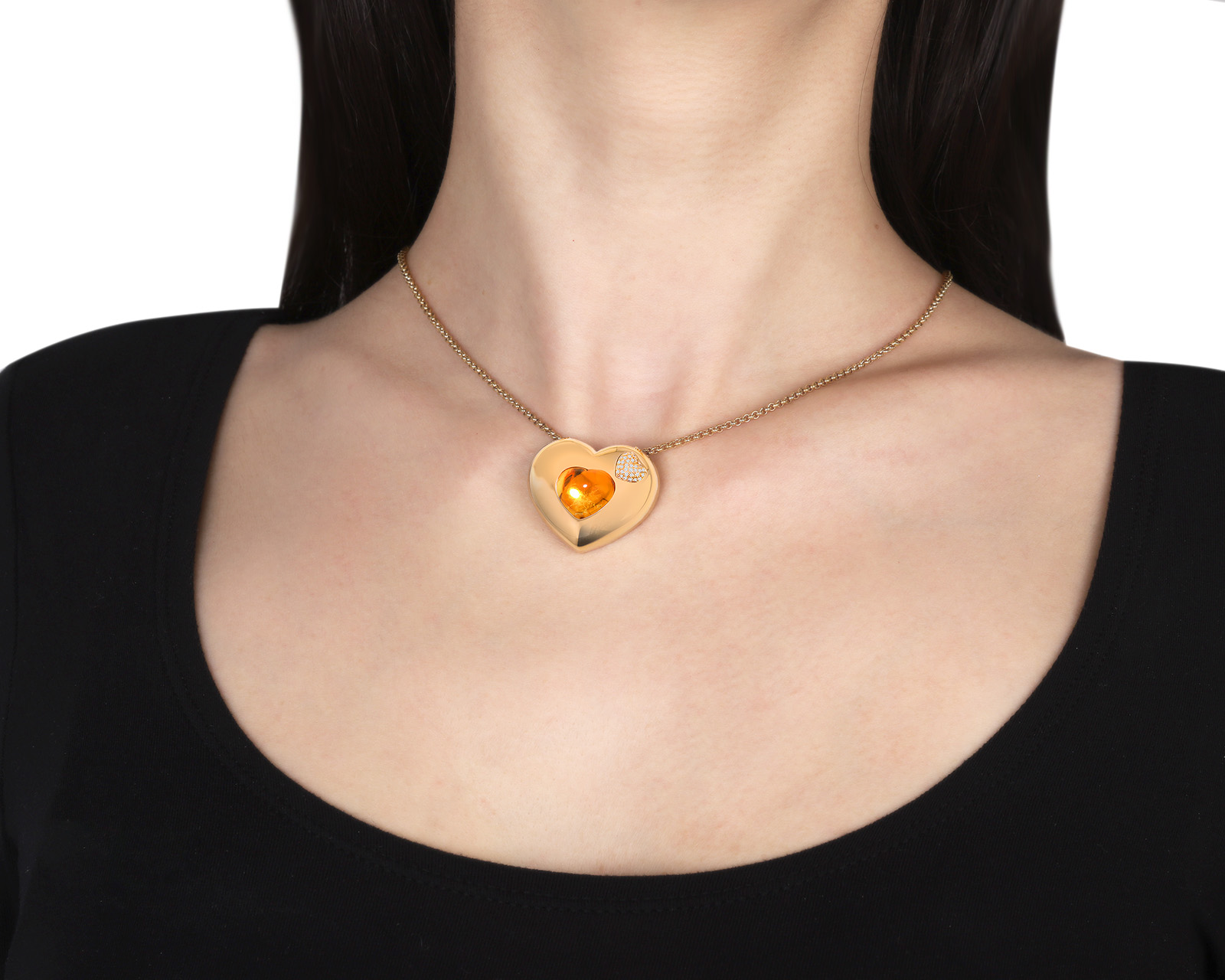 Оригинальное золотое колье с цитрином 7.10ct Chopard