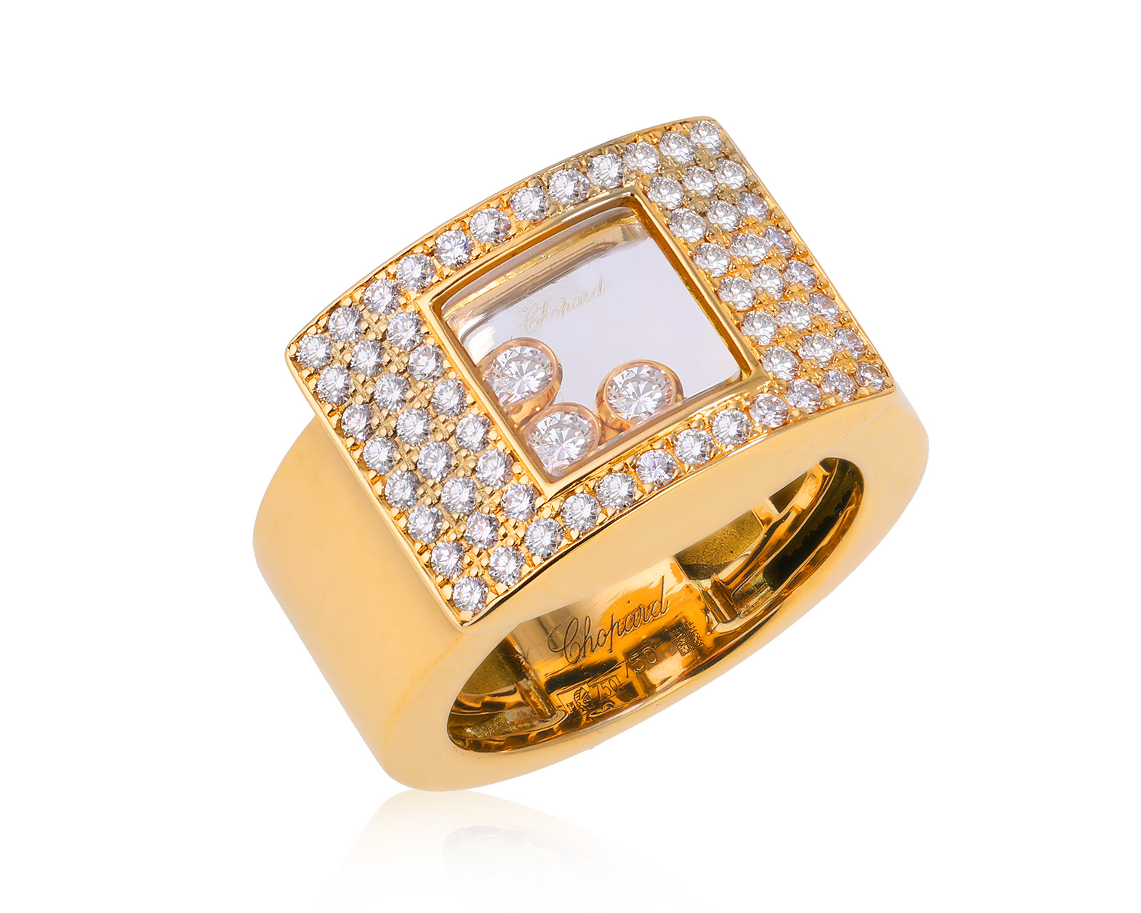 Оригинальное золотое кольцо Chopard Happy Diamonds 150125/8