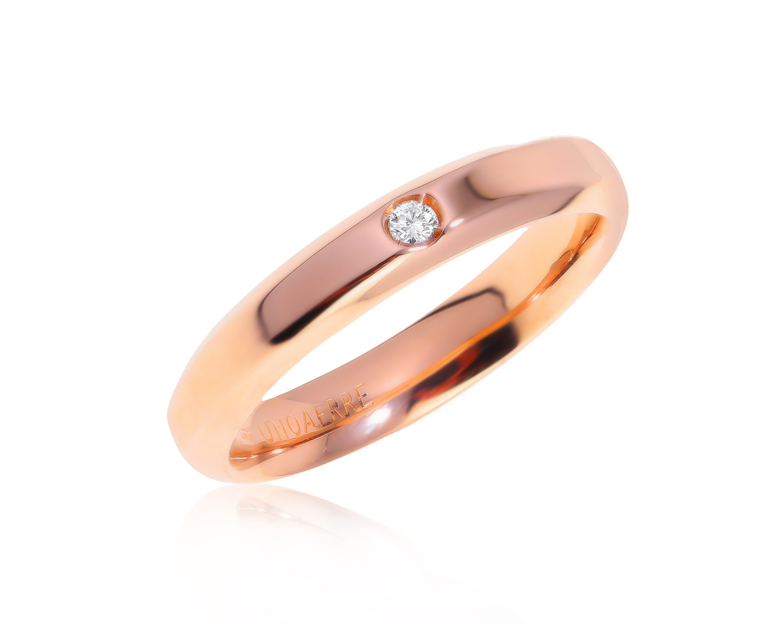 Оригинальное золотое кольцо с бриллиантом 0.03ct Unoaerre 201124/4