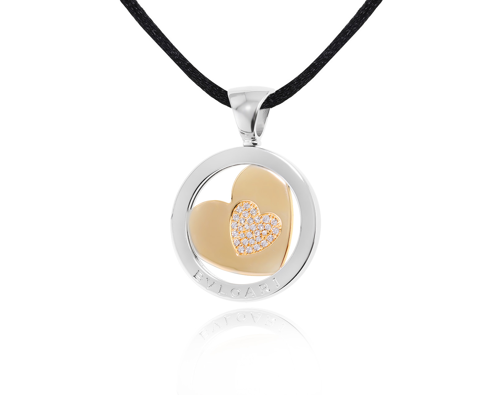 Оригинальный золотой кулон с бриллиантами 0.35ct Bvlgari Tondo Heart 240324/1
