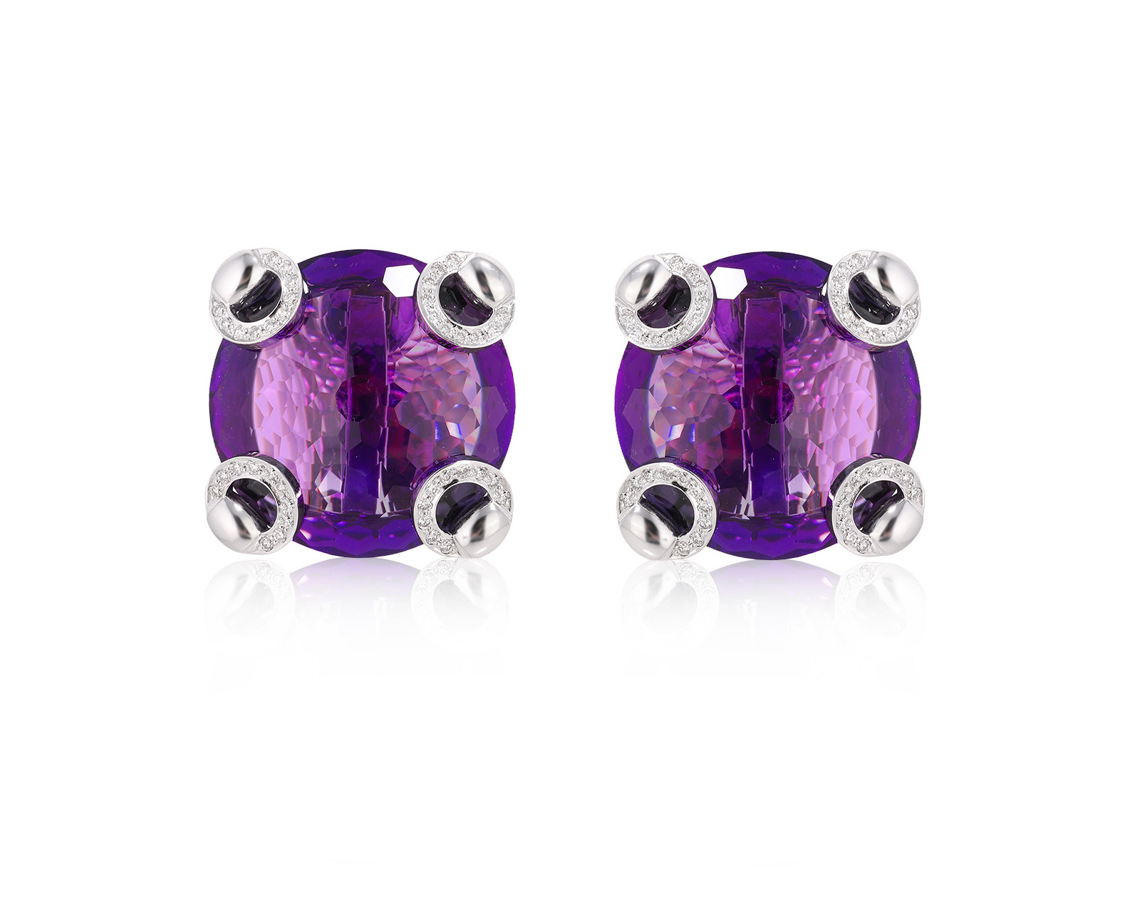 Оригинальные золотые серьги с аметистами 36.43ct Constantin Artmayer 011225/КМ260