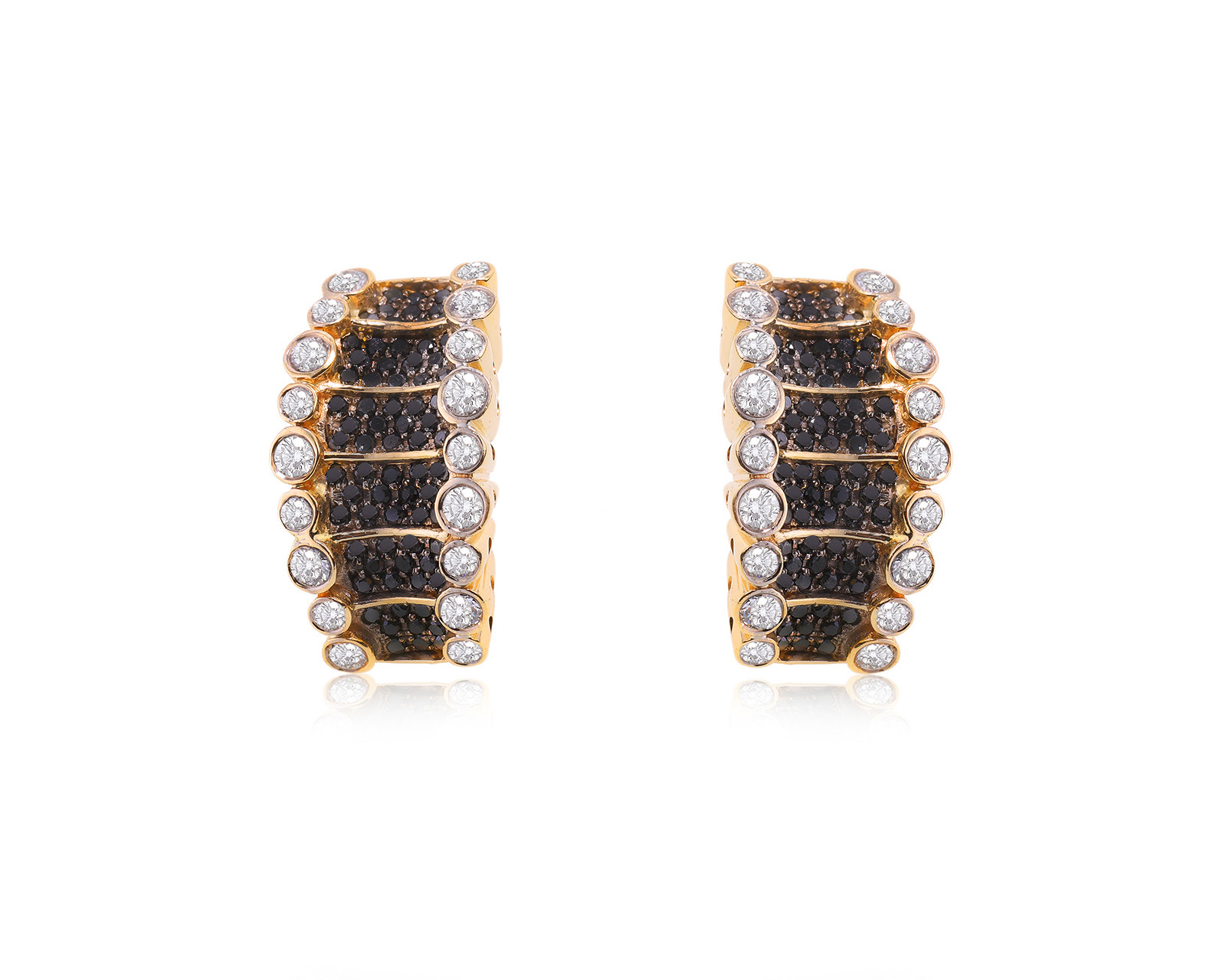 Золотые серьги с бриллиантами 2.29ct