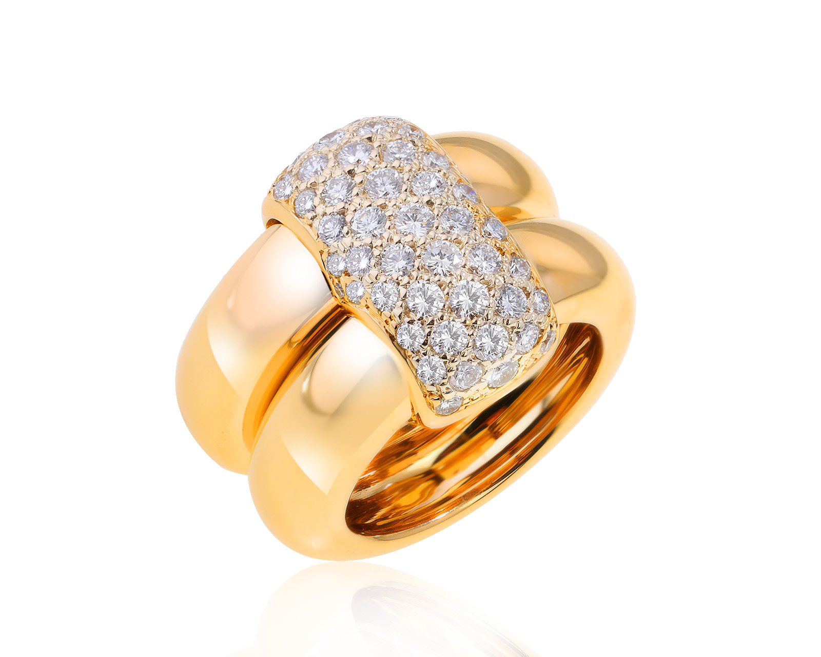 Оригинальное золотое кольцо c бриллиантами 1.12ct Chaumet Duo 290824/17