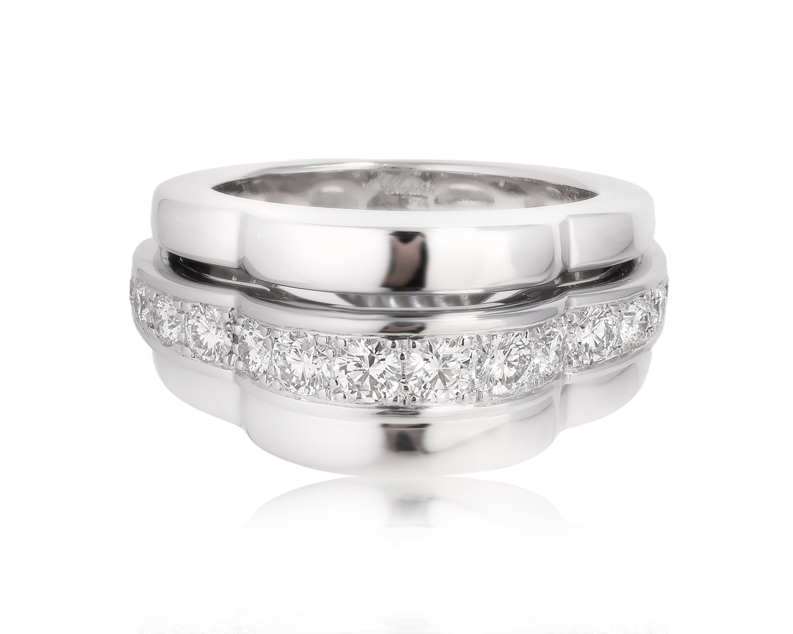 Оригинальное золотое кольцо с бриллиантами 0.89ct Chopard Wave 310525/2