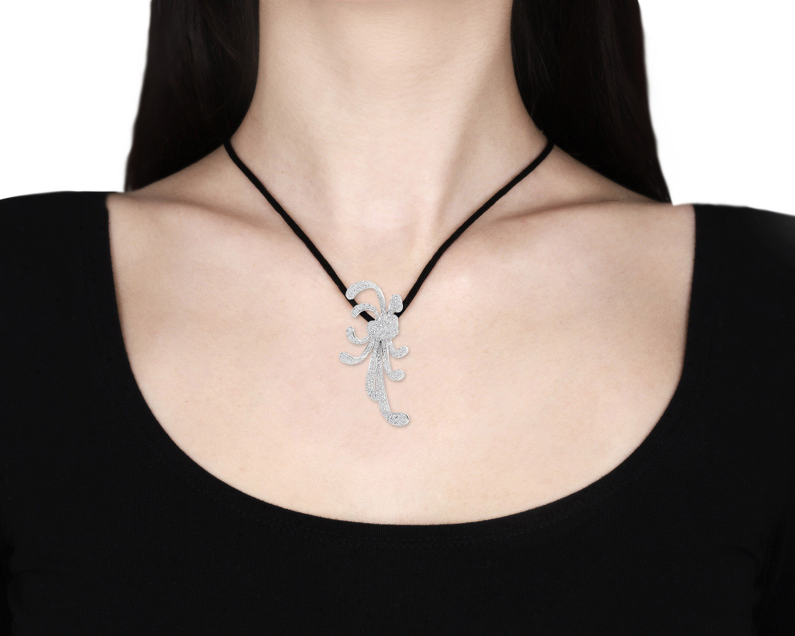 Оригинальная золотая брошь-подвеска с бриллиантами 11.13ct Zydo