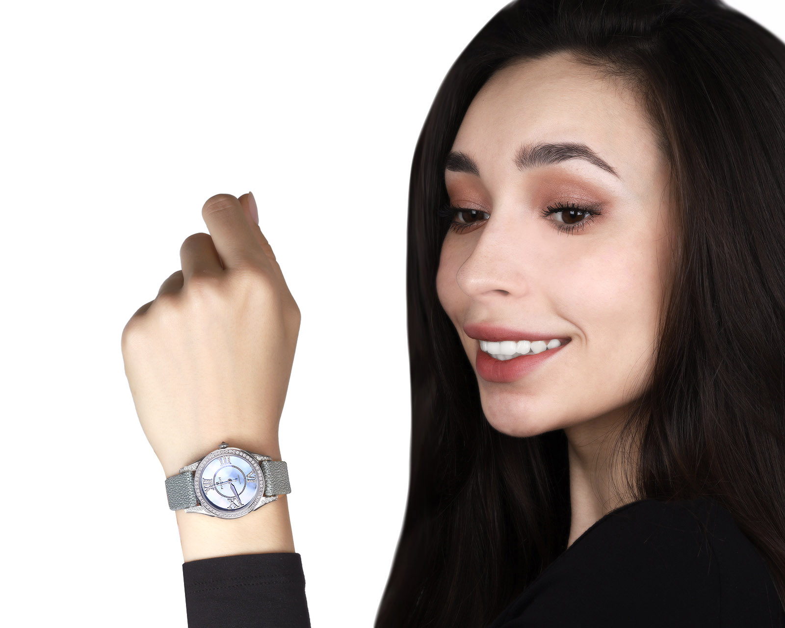 Оригинальные стальные часы c бриллиантами 1.32ct Perrelet Automatic