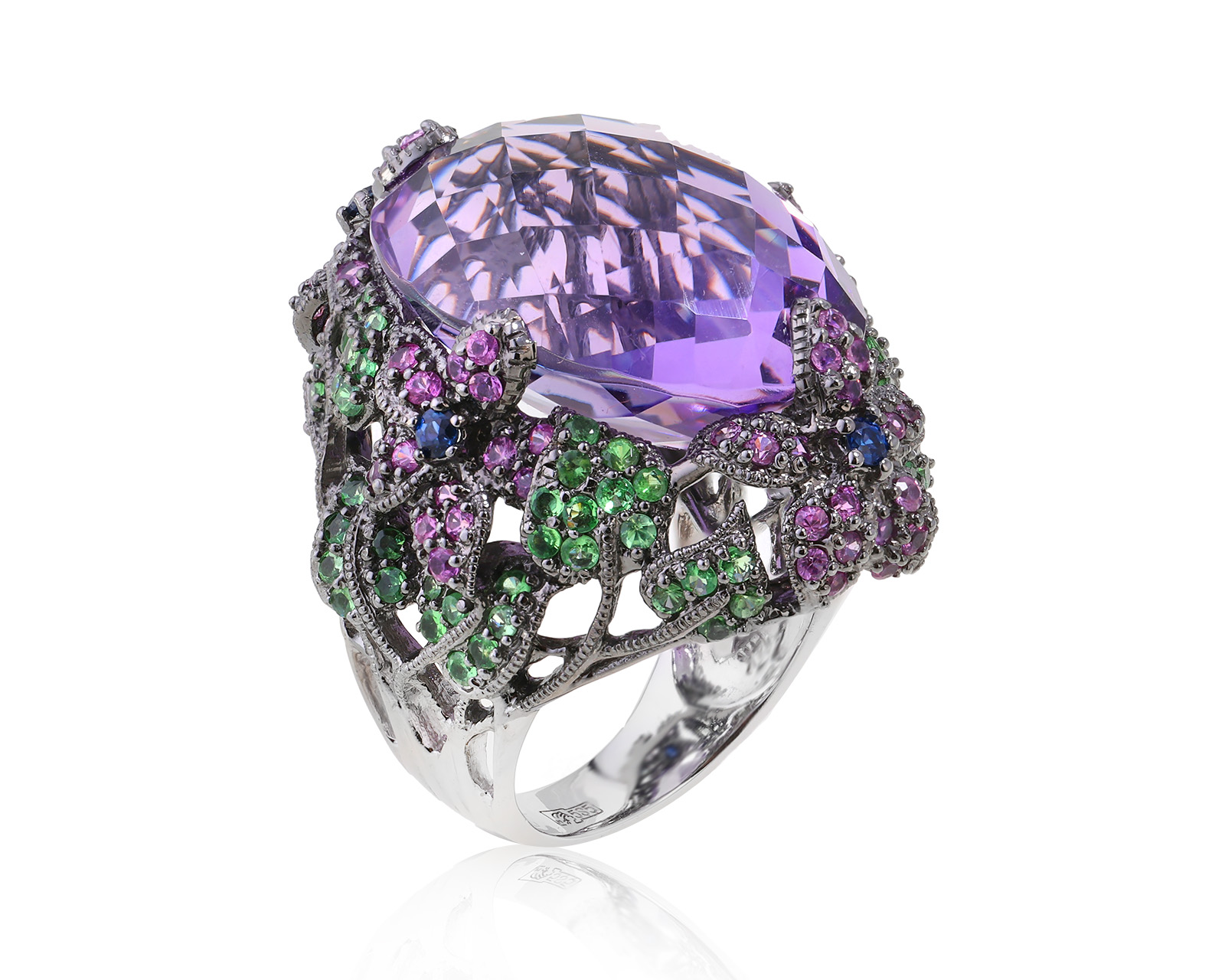 Золотое кольцо с цветными камнями 29.80ct 120523/8