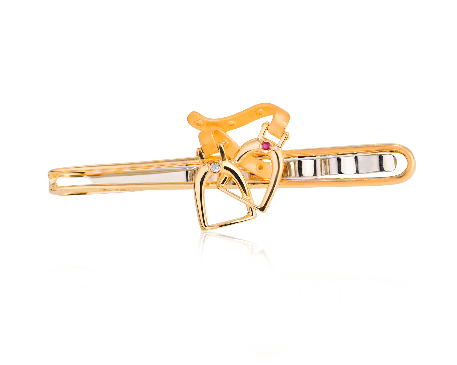 Оригинальный золотой зажим для галстука Carrera y Carrera Ecuestre