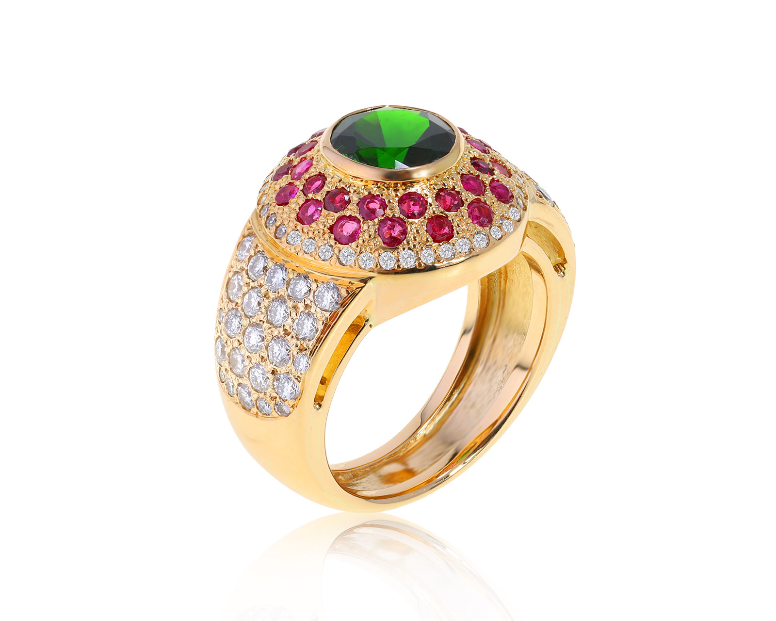 Удивительное золотое кольцо с хромдиопсидом 1.80ct 201022/7