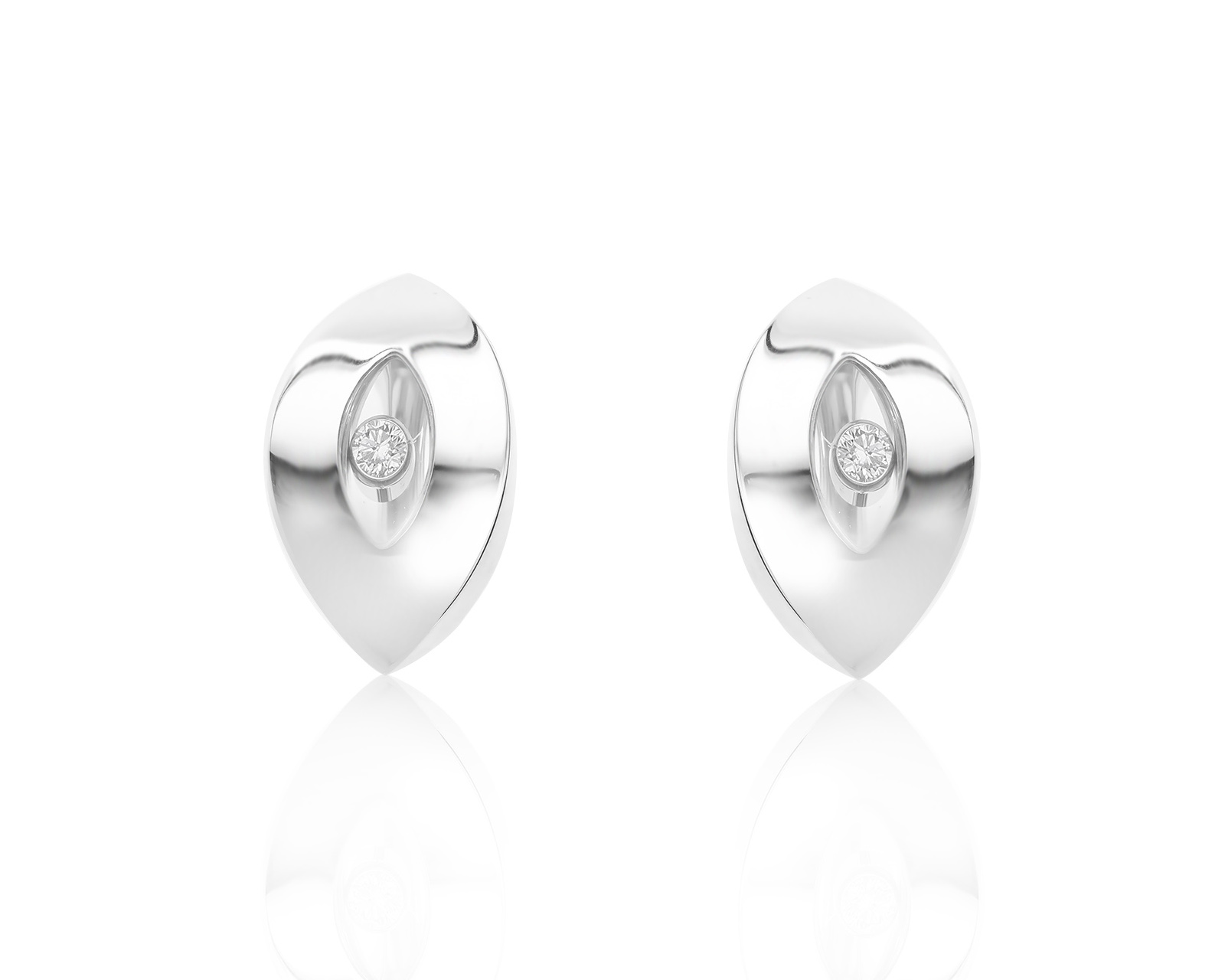 Оригинальные золотые серьги c бриллиантами 0.20ct Chopard Happy Diamonds