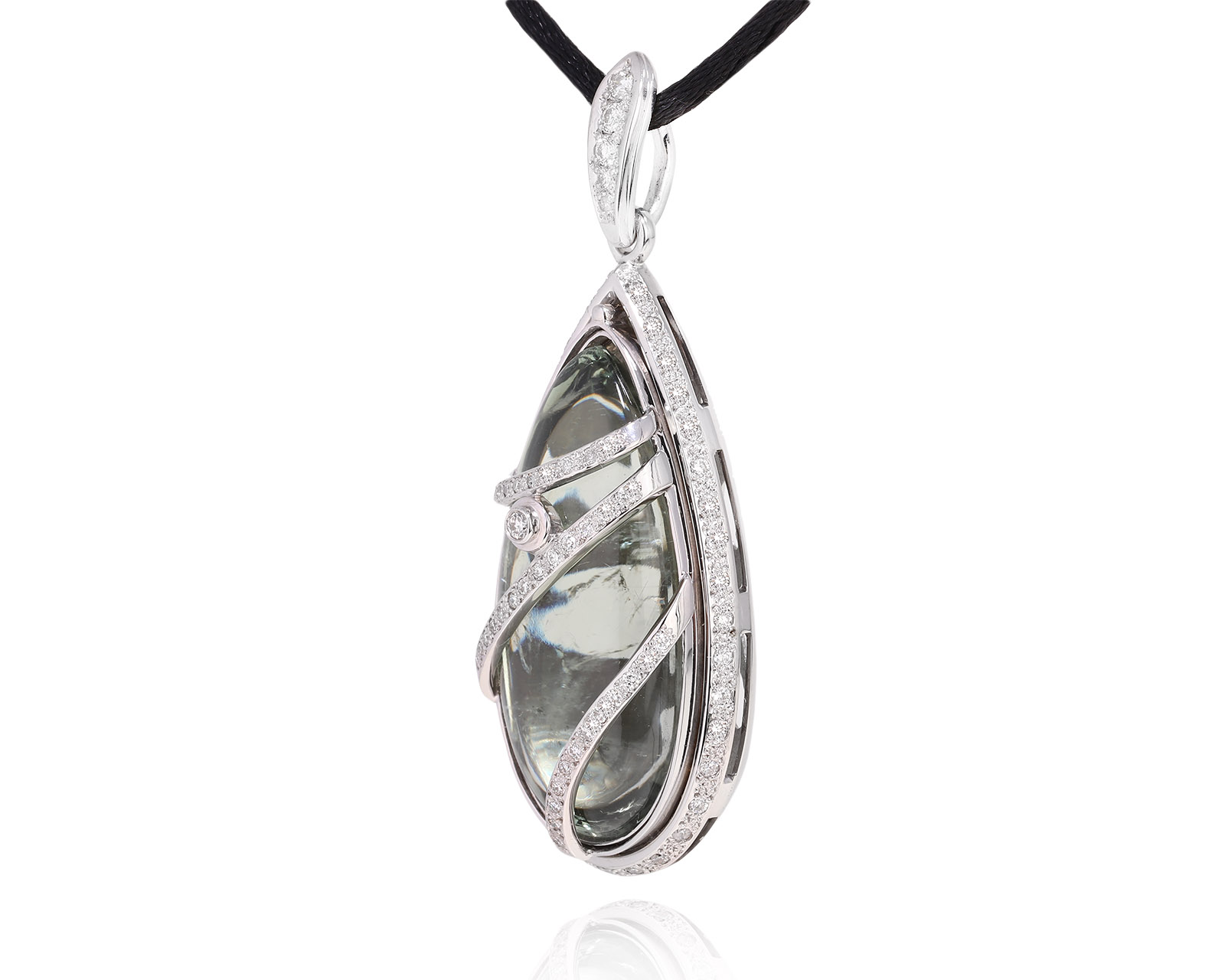 Золотой кулон с празиолитом 51.70ct и бриллиантами 0.89ct