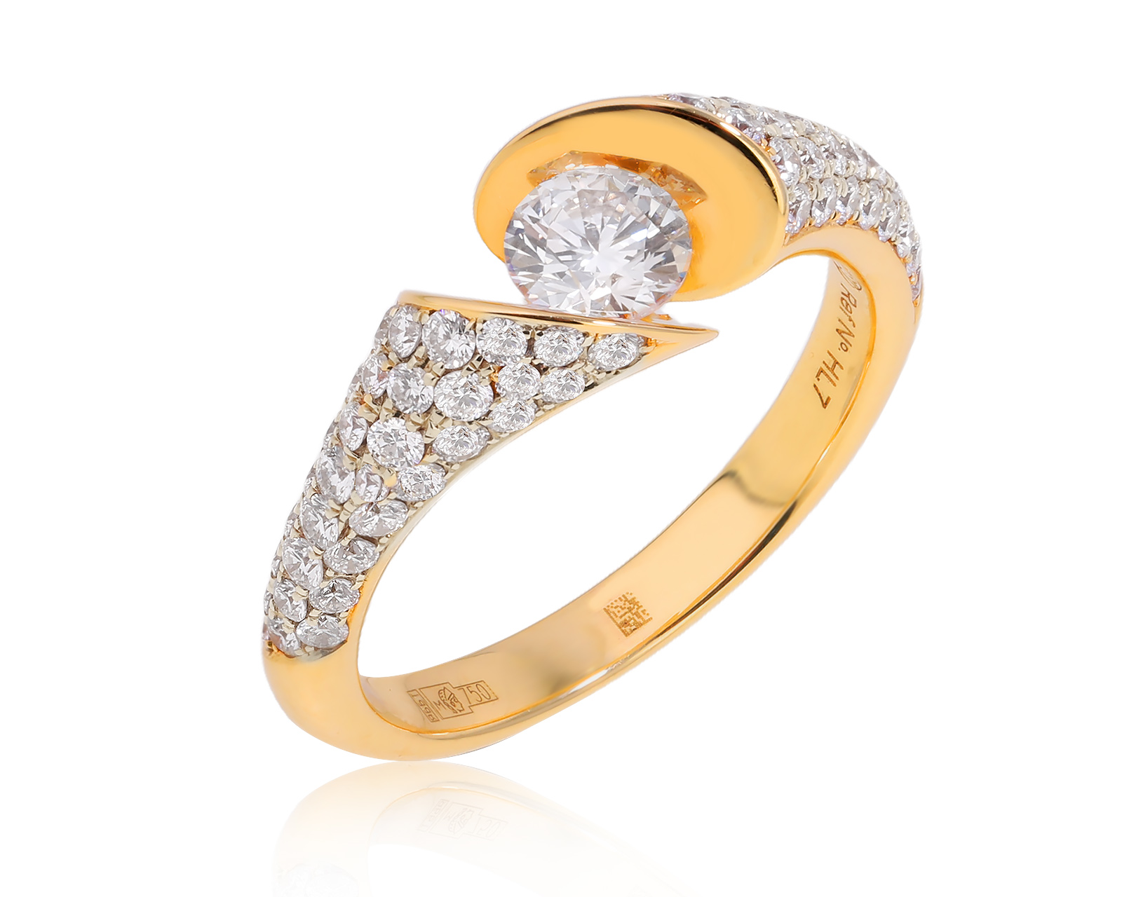 Оригинальное золотое кольцо с бриллиантами 1.09ct Schaffrath Calla 260525/4