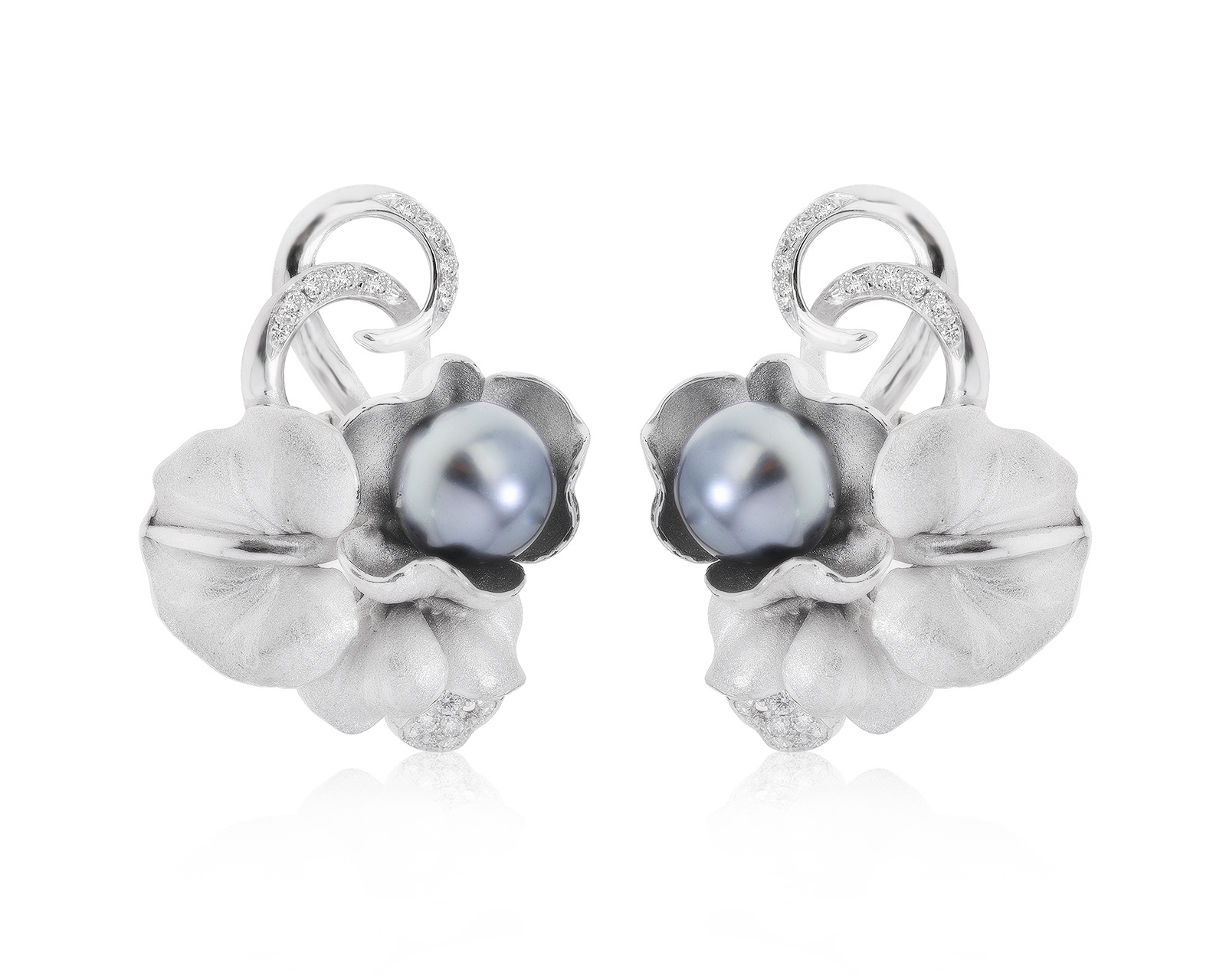 Оригинальные золотые серьги с жемчугом 9.10 мм Annamaria Cammilli 211221/3