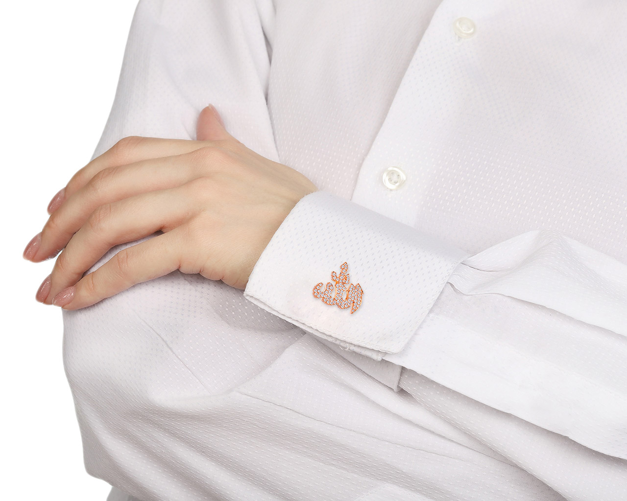 Золотые запонки с бриллиантами 2.80ct