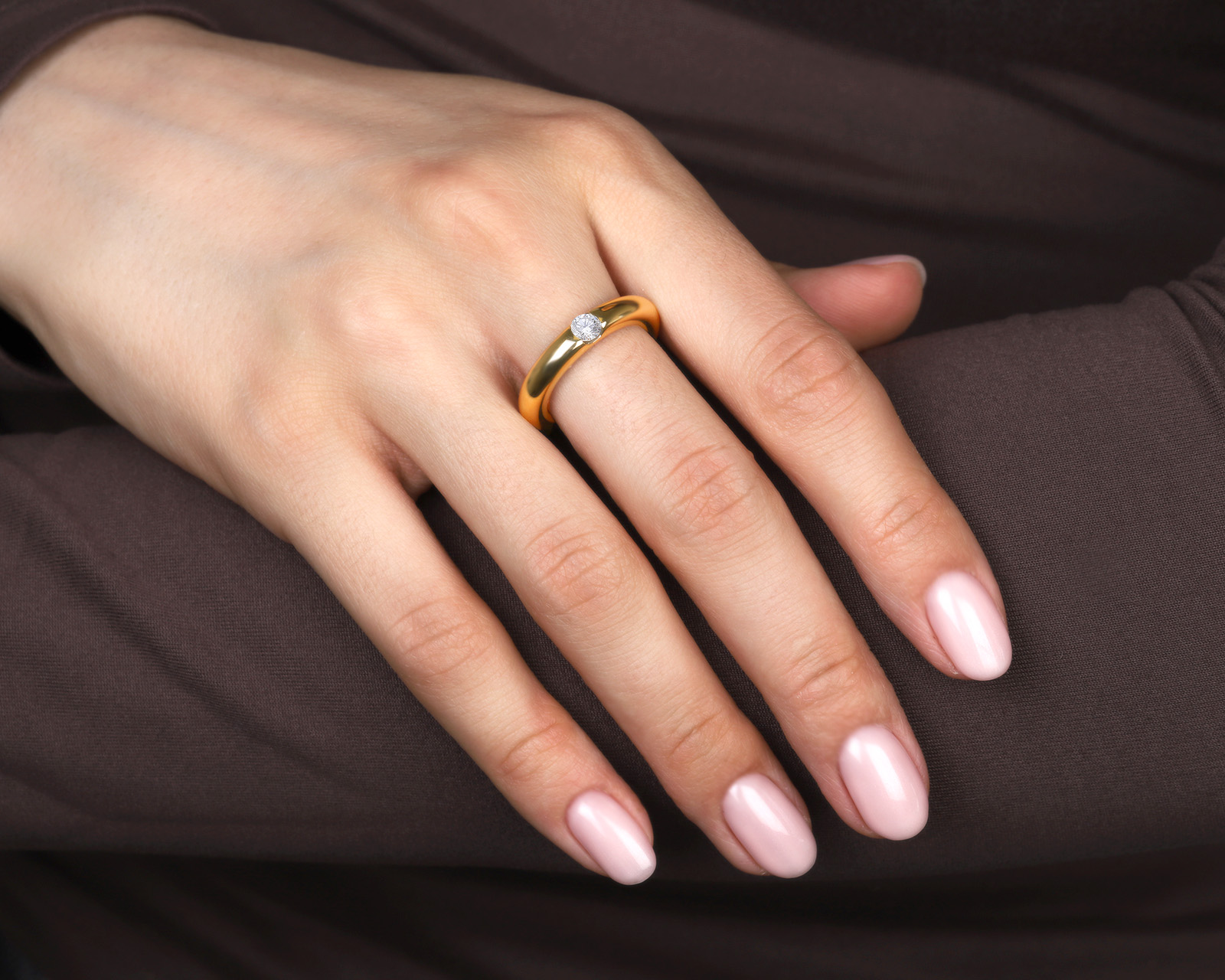 Оригинальное золотое кольцо с бриллиантом 0.25ct Cartier Solitaire