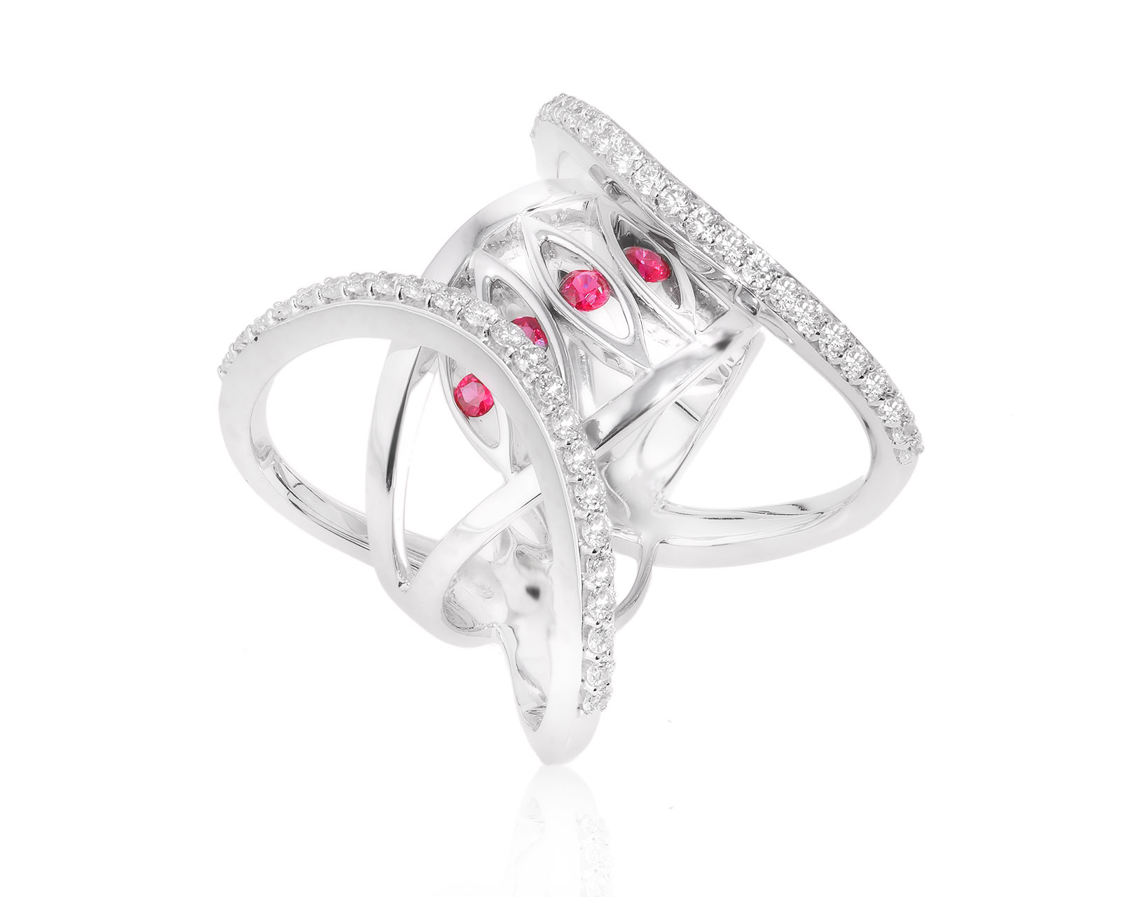 Золотое кольцо с рубинами 0.25ct и бриллиантами 0.55ct 051224/3