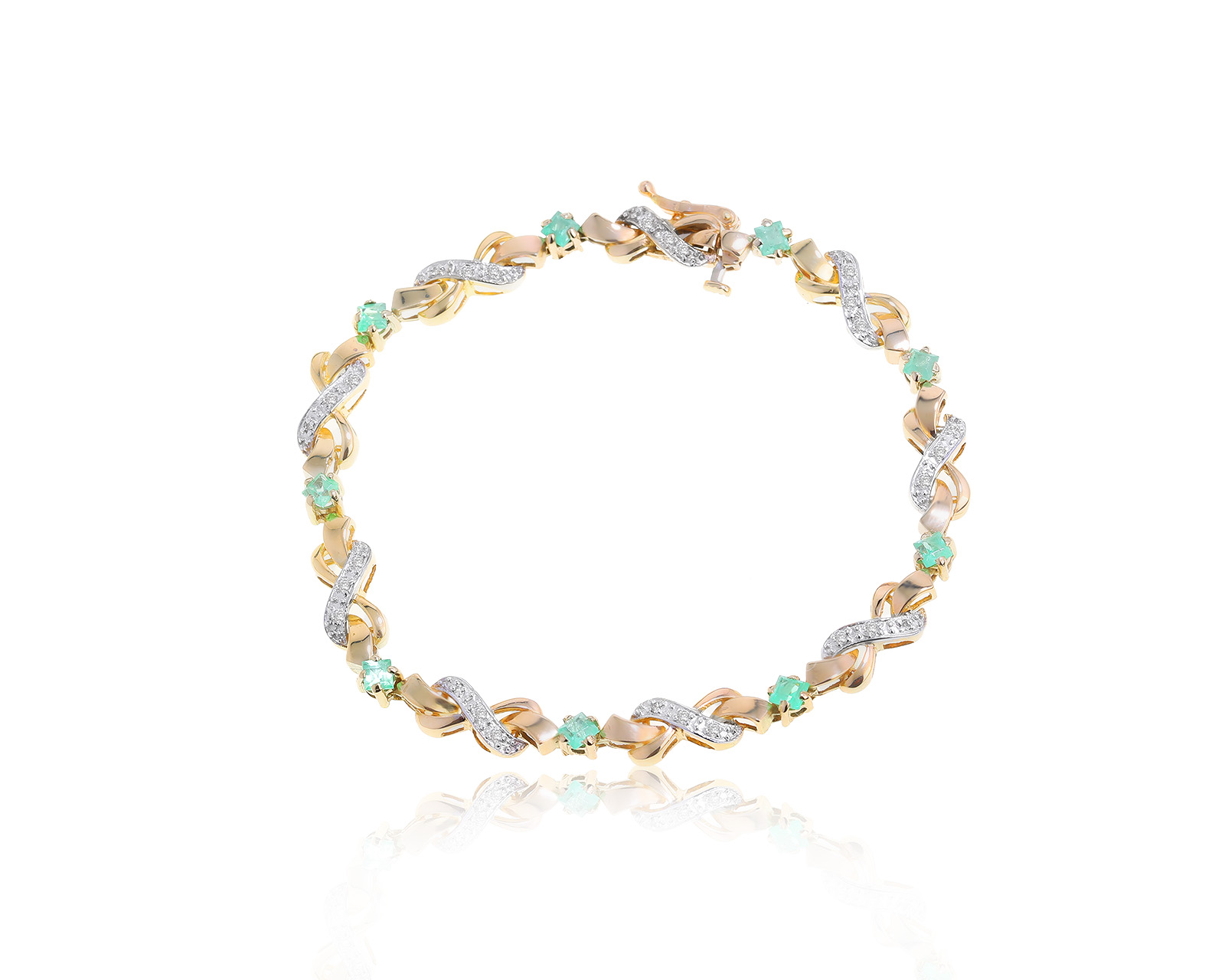 Притягательный золотой браслет с гранатами 1.35ct 020522/1