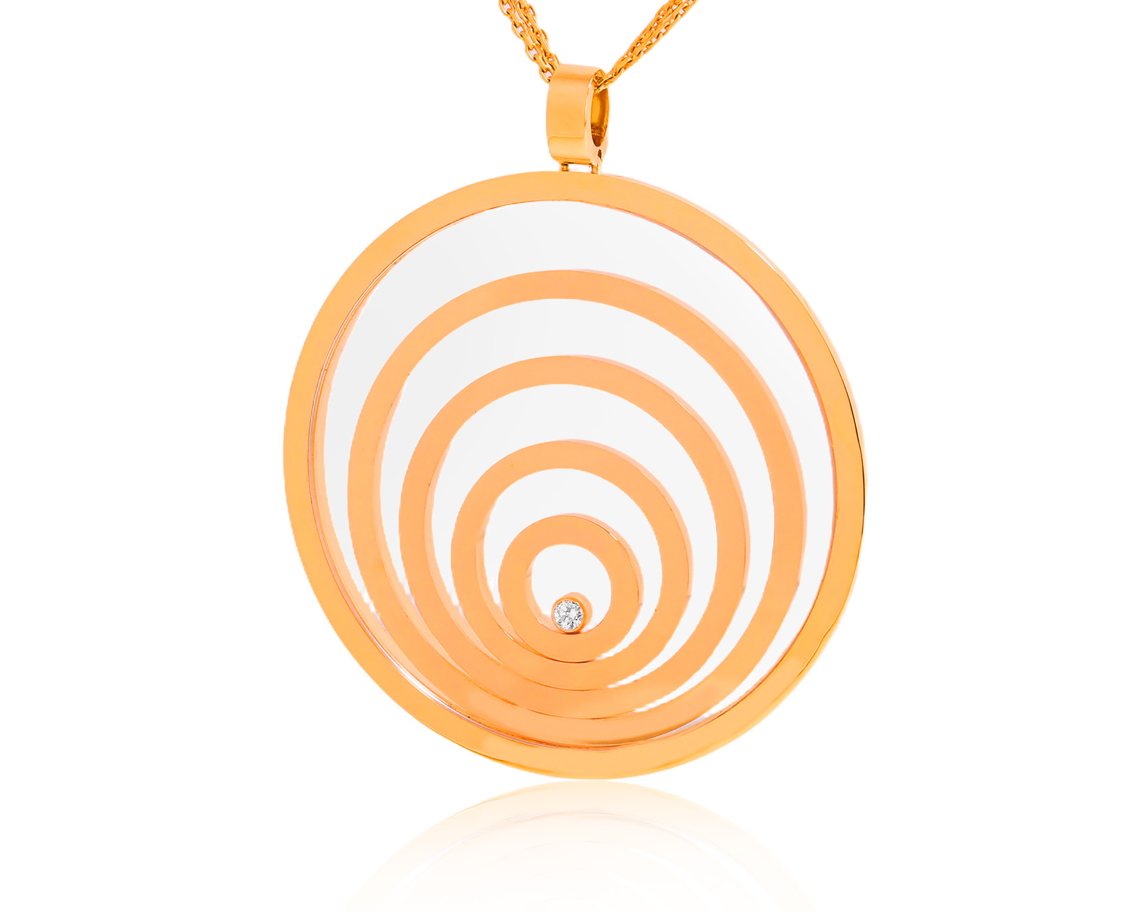 Оригинальный золотой кулон Chopard Happy Spirit