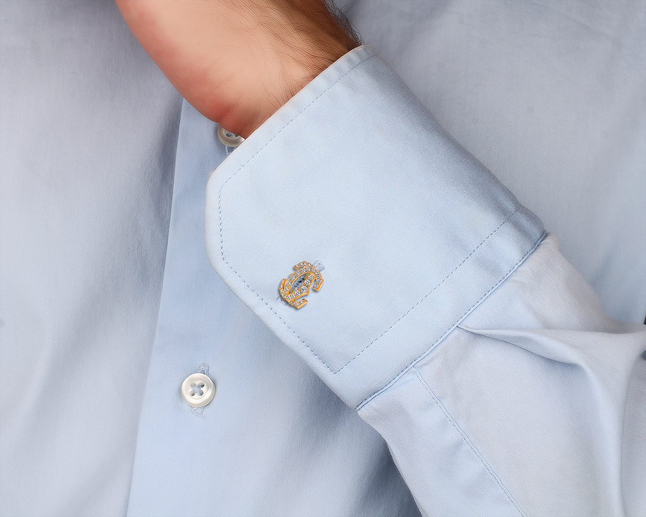 Оригинальные золотые запонки с бриллиантами 2.25ct Cartier